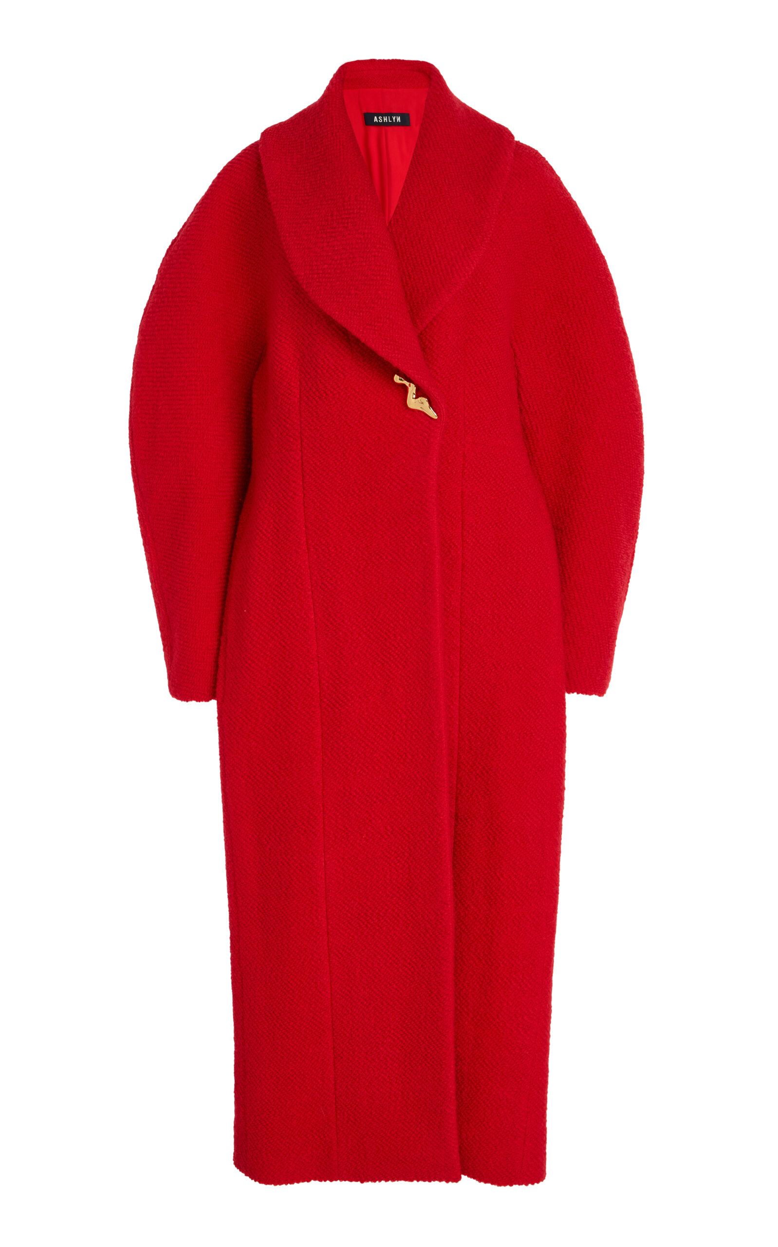 Ashlyn Aislinn Wool Boucle Coat In Red