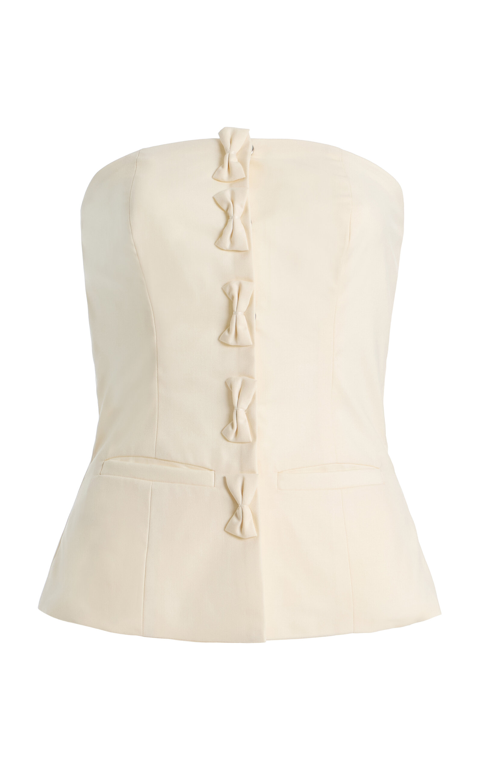 Marlies Grace Olivia Bow-detailed Wool-blend Strapless Top In White