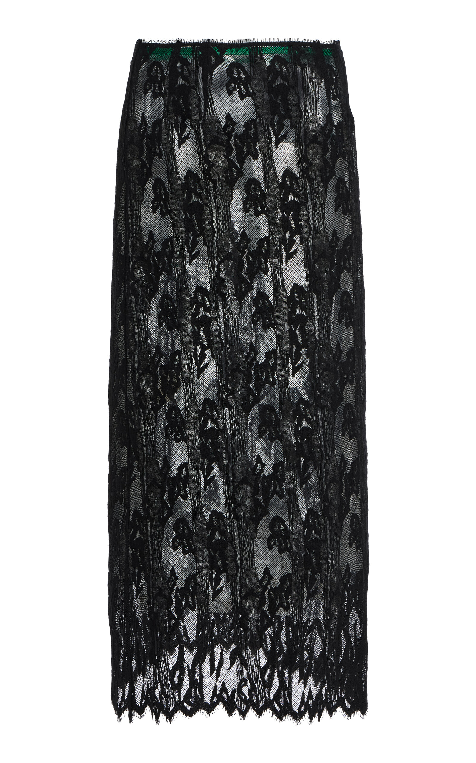Kamperett Isabella Wool-cotton Lace Maxi Skirt In Black