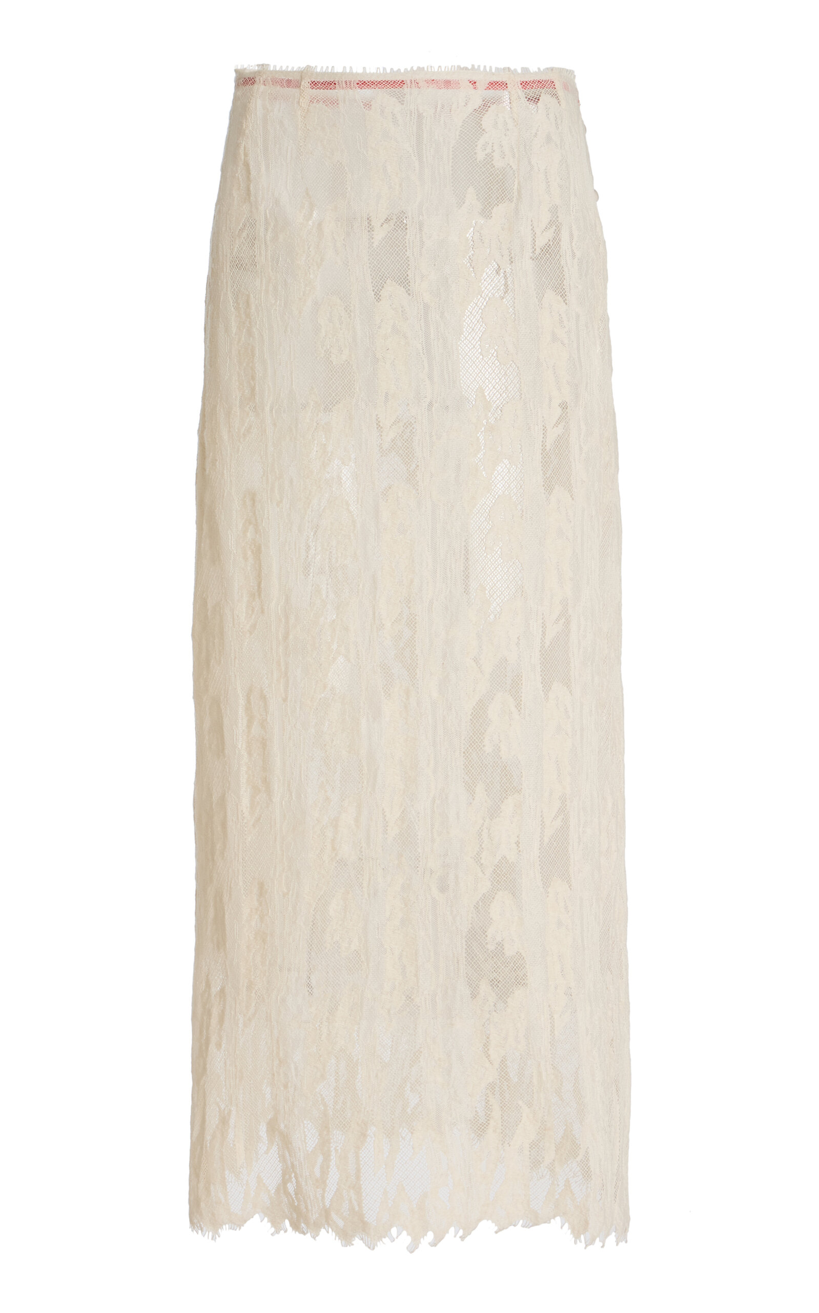 Shop Kamperett Isabella Wool-cotton Lace Maxi Skirt In Ivory