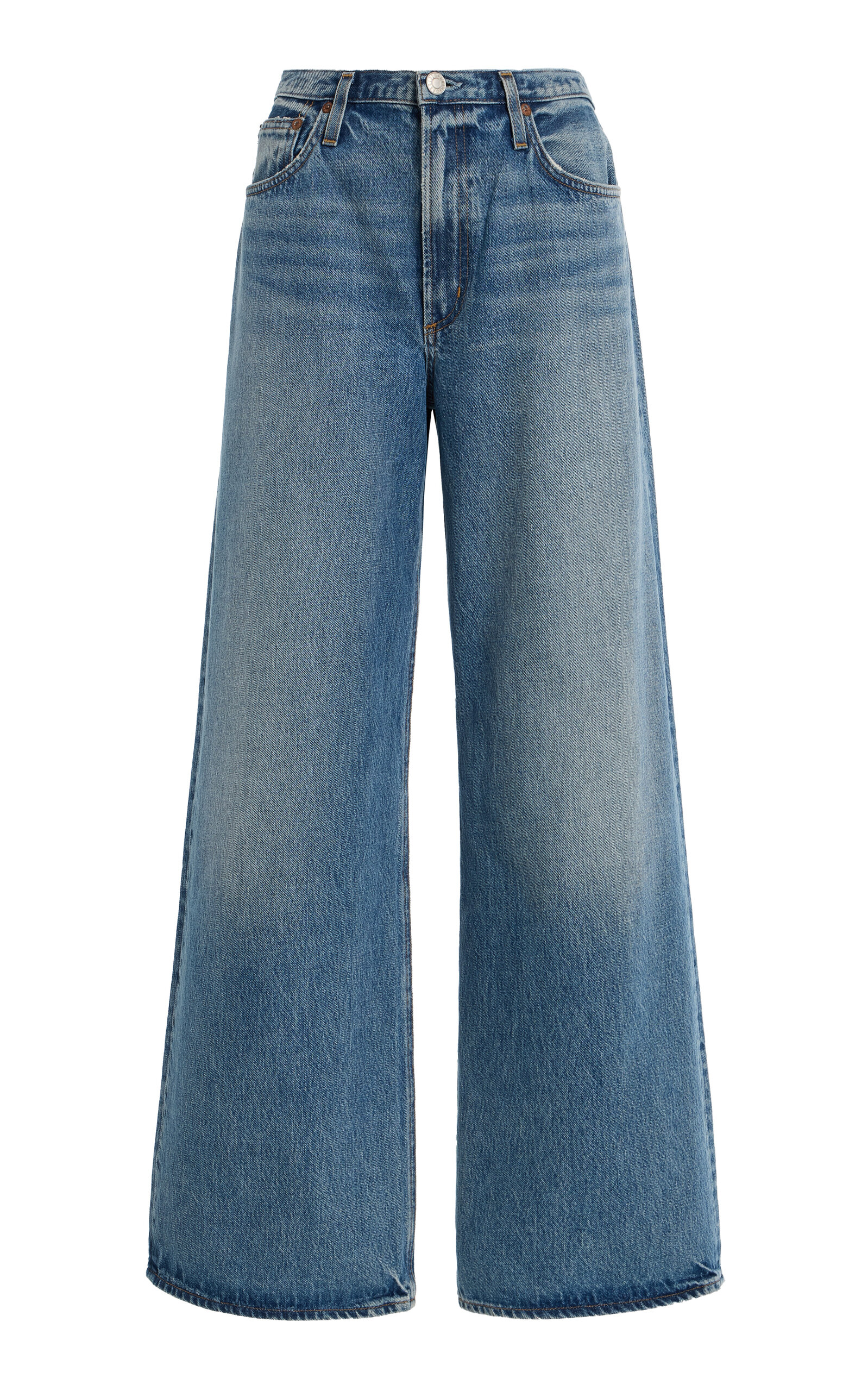 Agolde Keira Rigid Low-rise Baggy Jeans In Blue