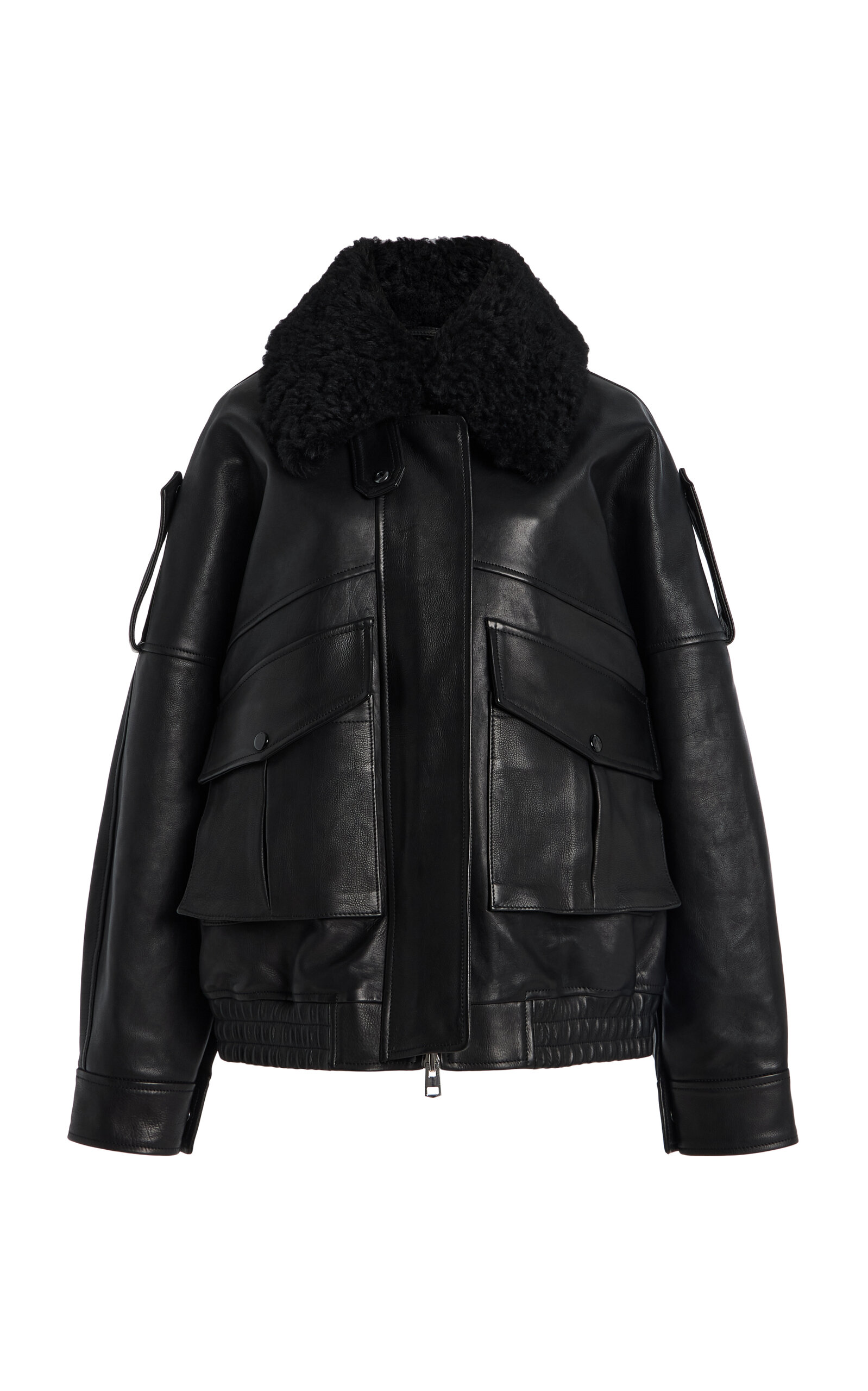 Agolde Avril Leather Jacket In Black