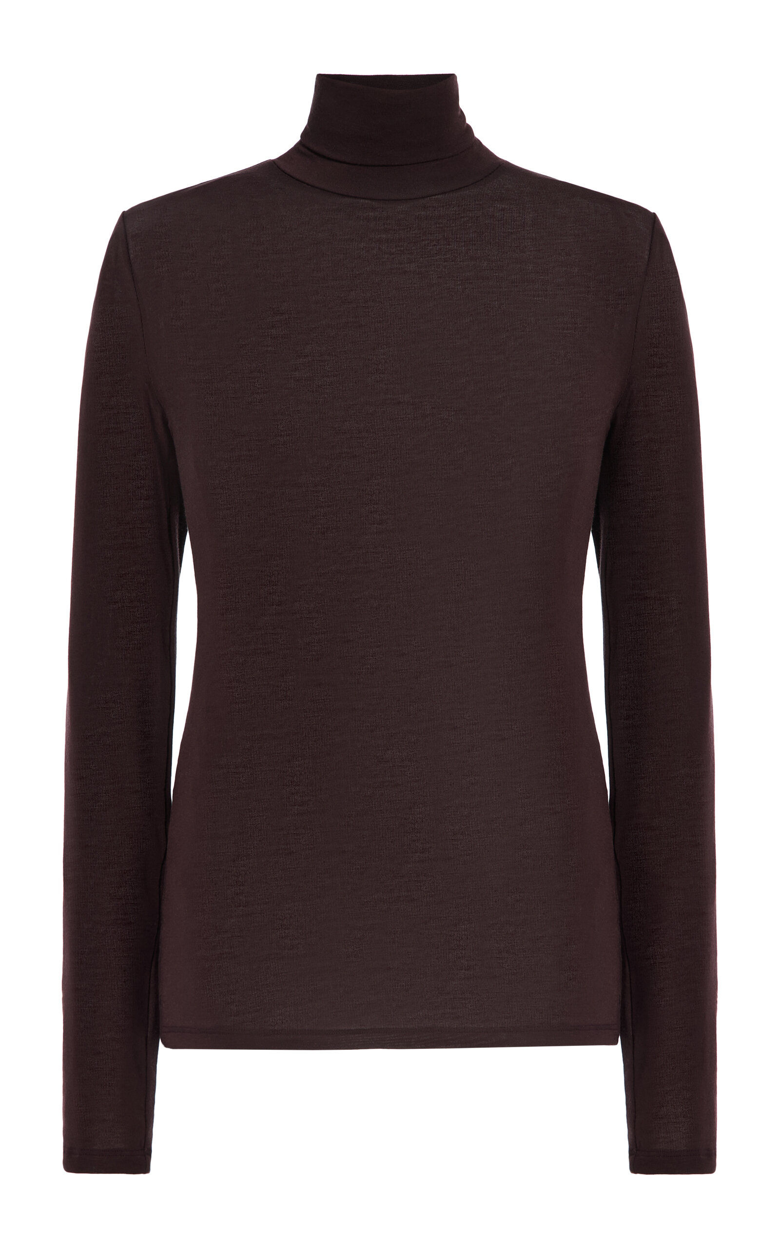 Agolde Pascale Jersey Turtleneck Top In Brown