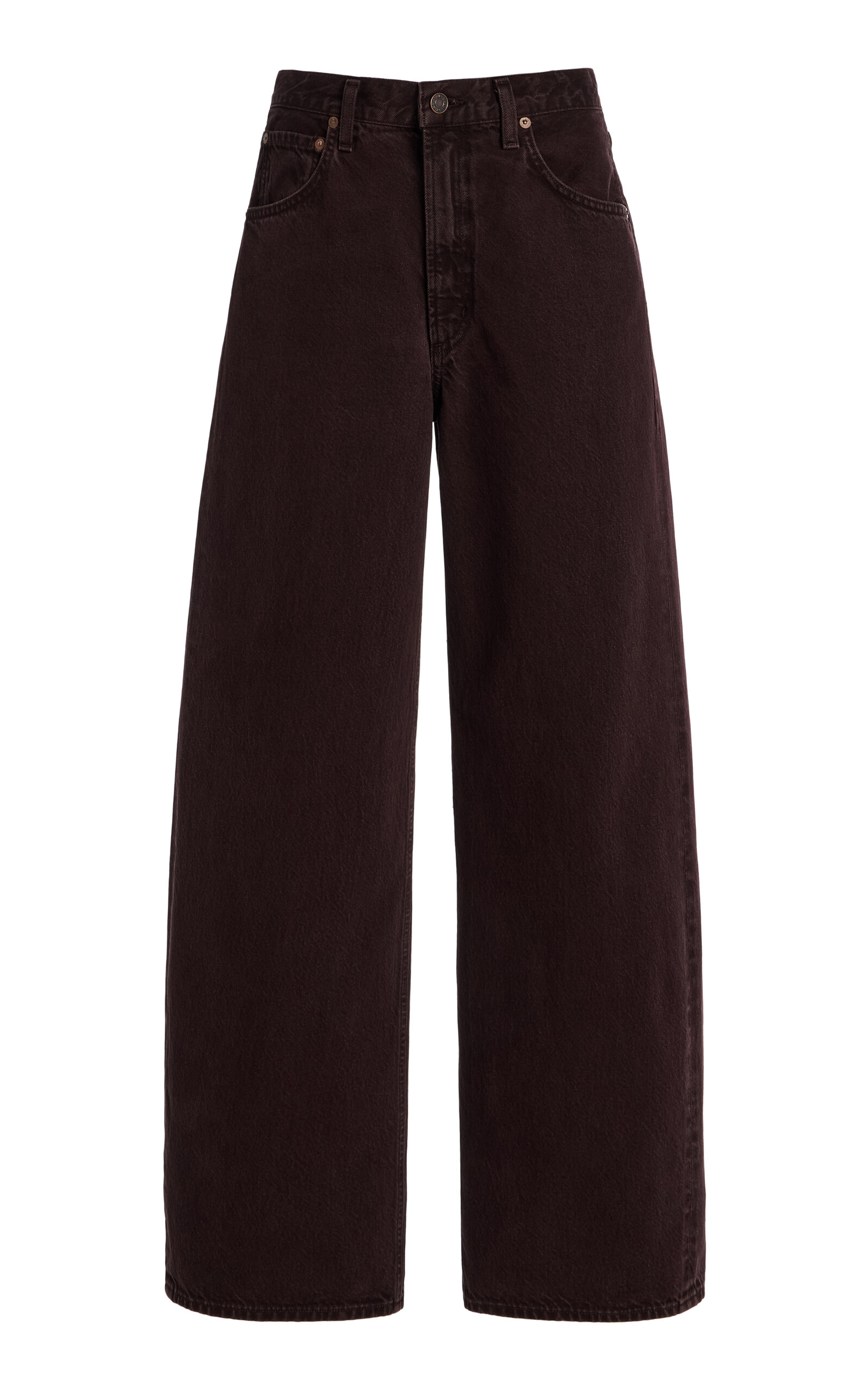 Agolde Low Curve Rigid Mid-rise Tapered Jeans In Brown