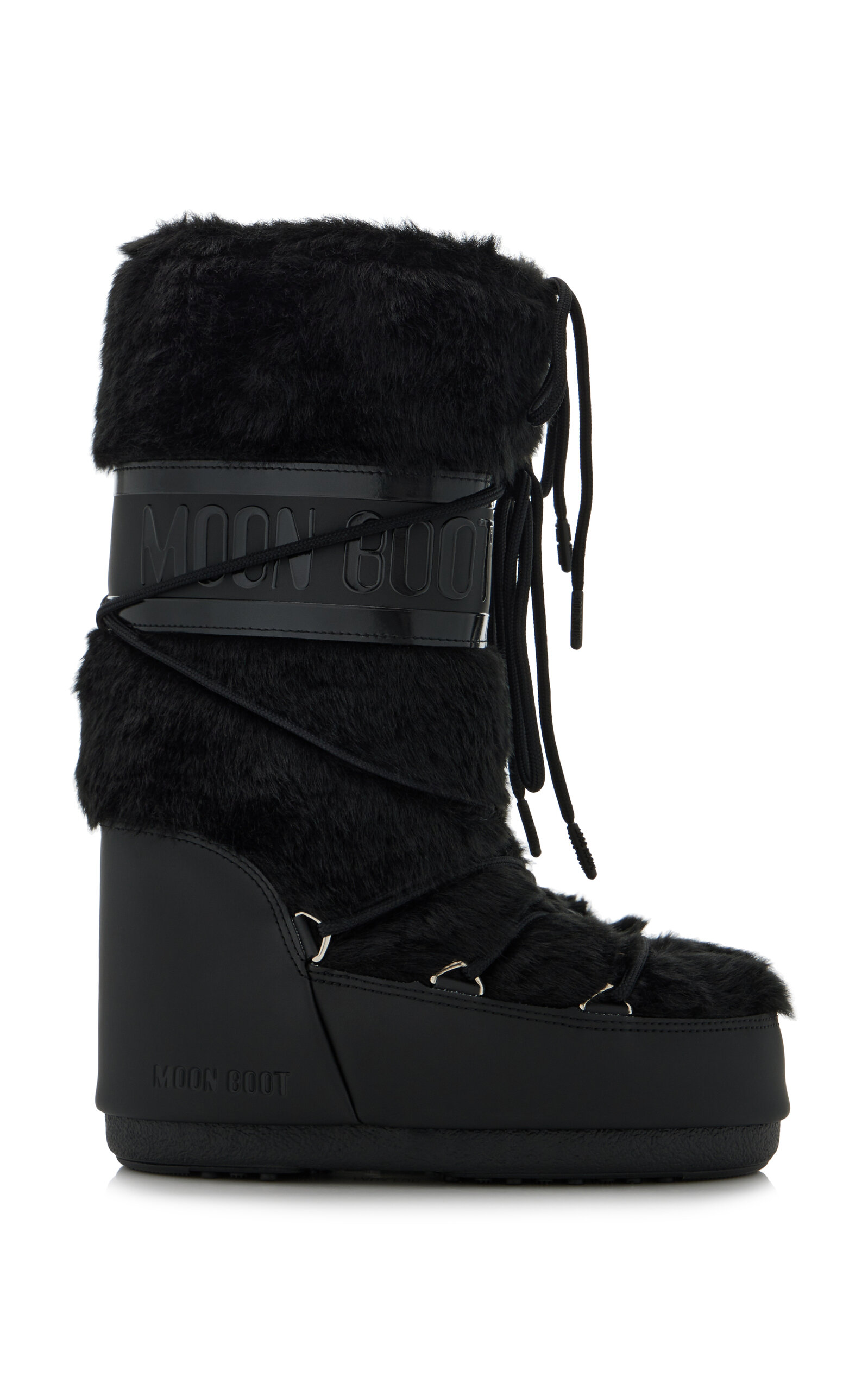 Moon Boot Icon Faux Fur Boots In Black
