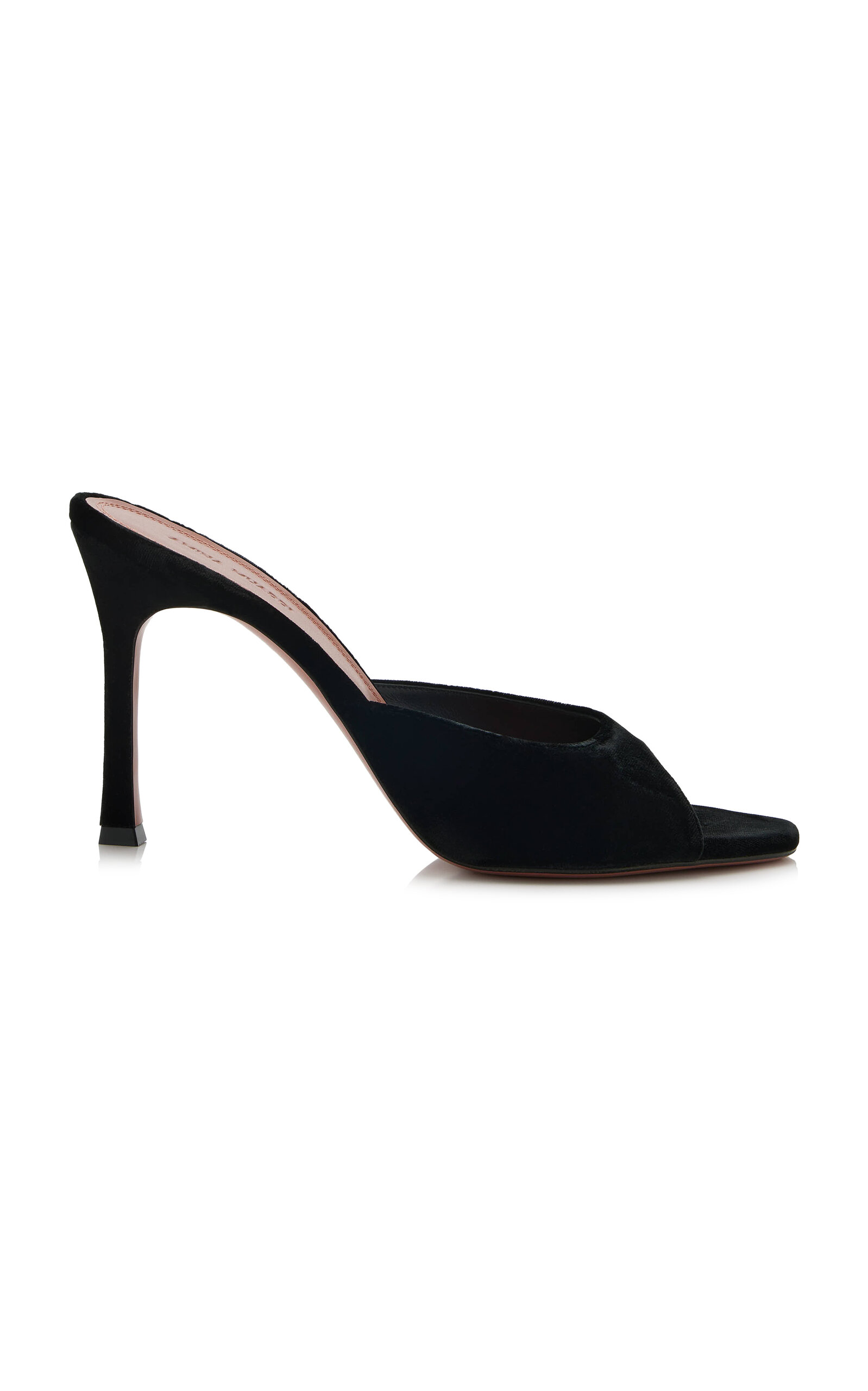 Amina Muaddi - Alexa Velvet Mules - Black - IT 39.5 - Moda Operandi