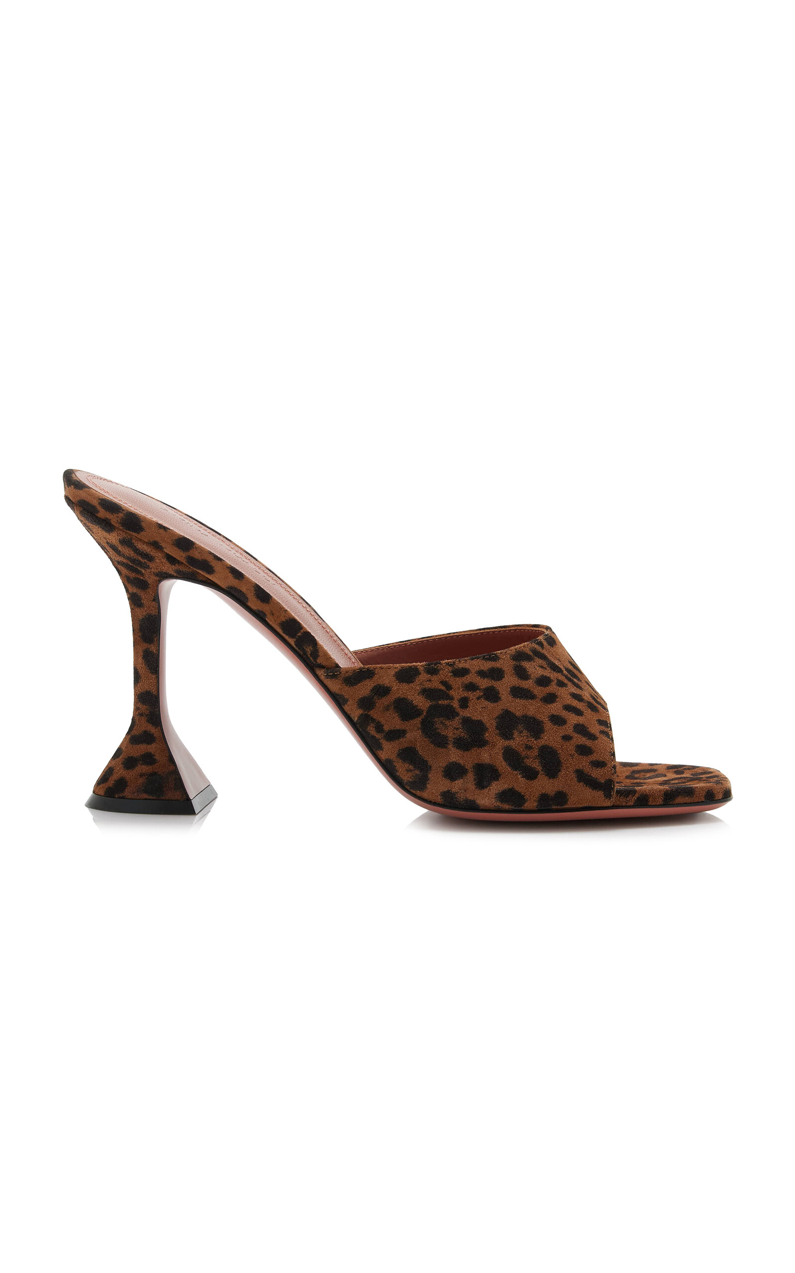 Amina Muaddi Lupita Leopard Suede Mules - Moda Operandi