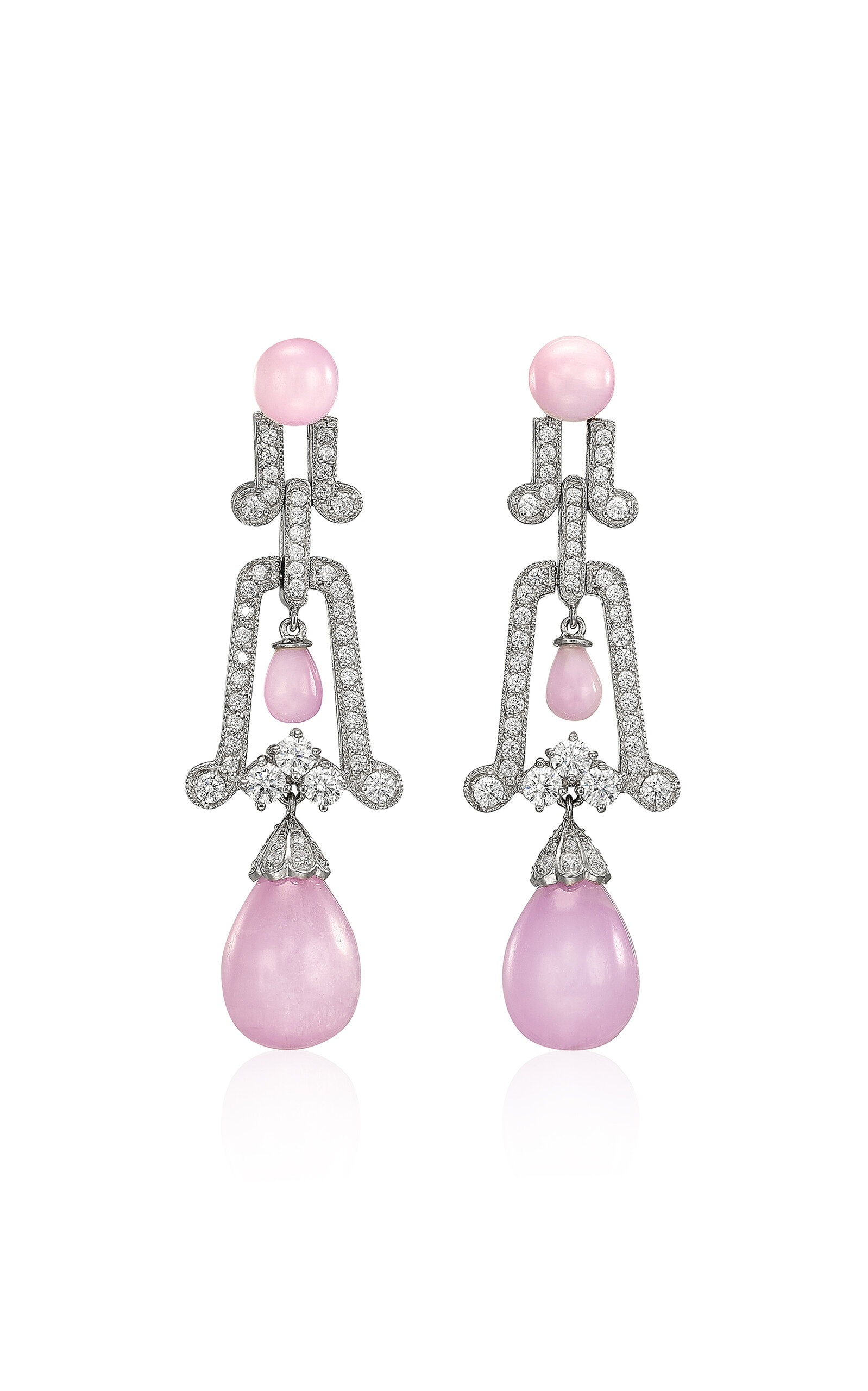 Anabela Chan 18k White Gold And Rhodium Vermeil Lavender Moderne Earrings In Purple