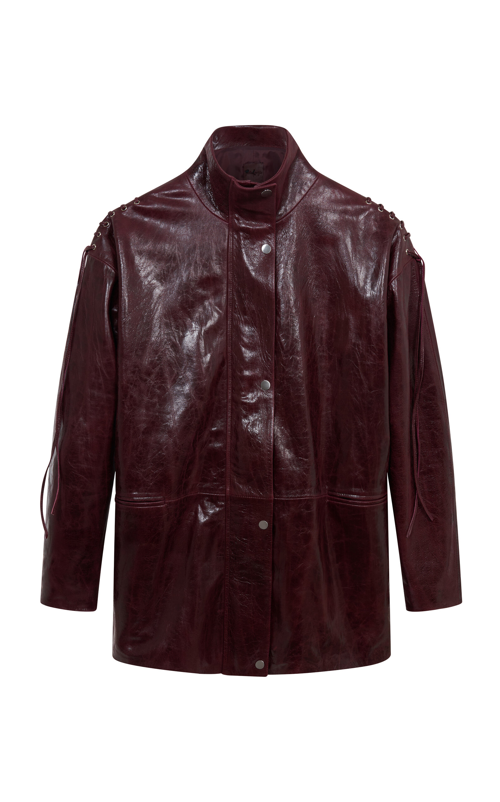 Paris Georgia Rocket Leather Biker Jacket In Brown