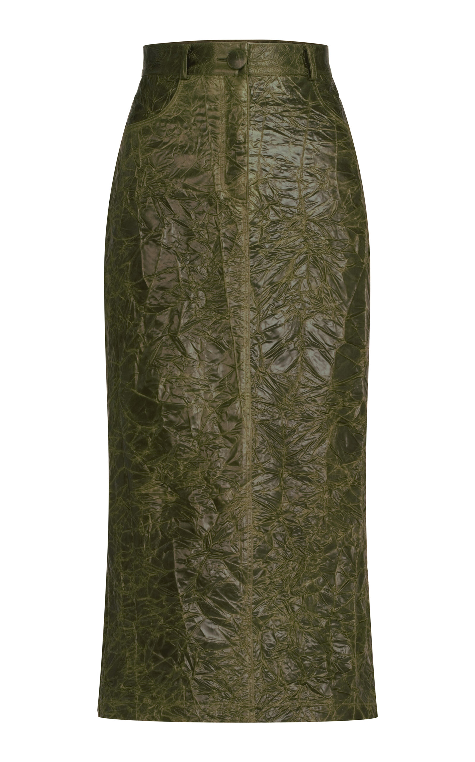 Silvia Tcherassi Layan Moss Detailed Midi Skirt In Green