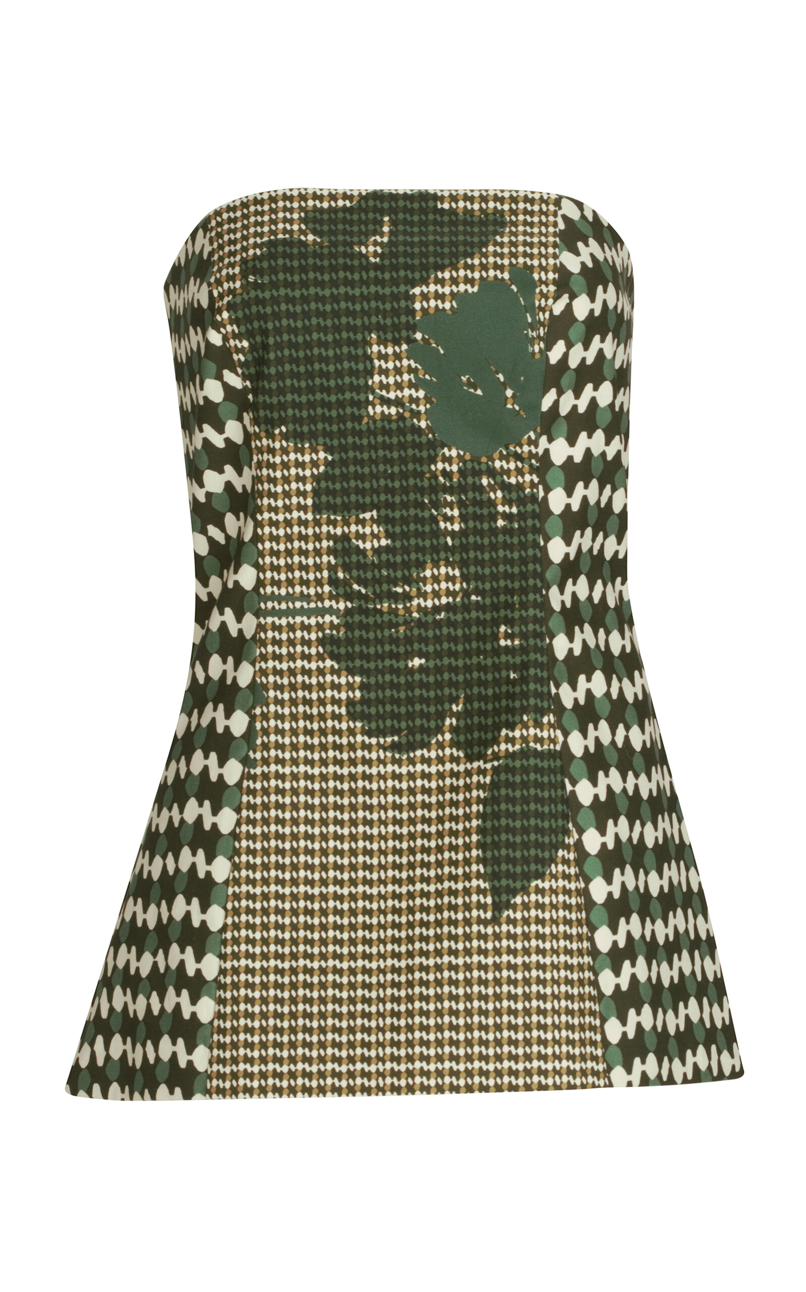 Silvia Tcherassi Astor Strapless Cotton Top In Multi