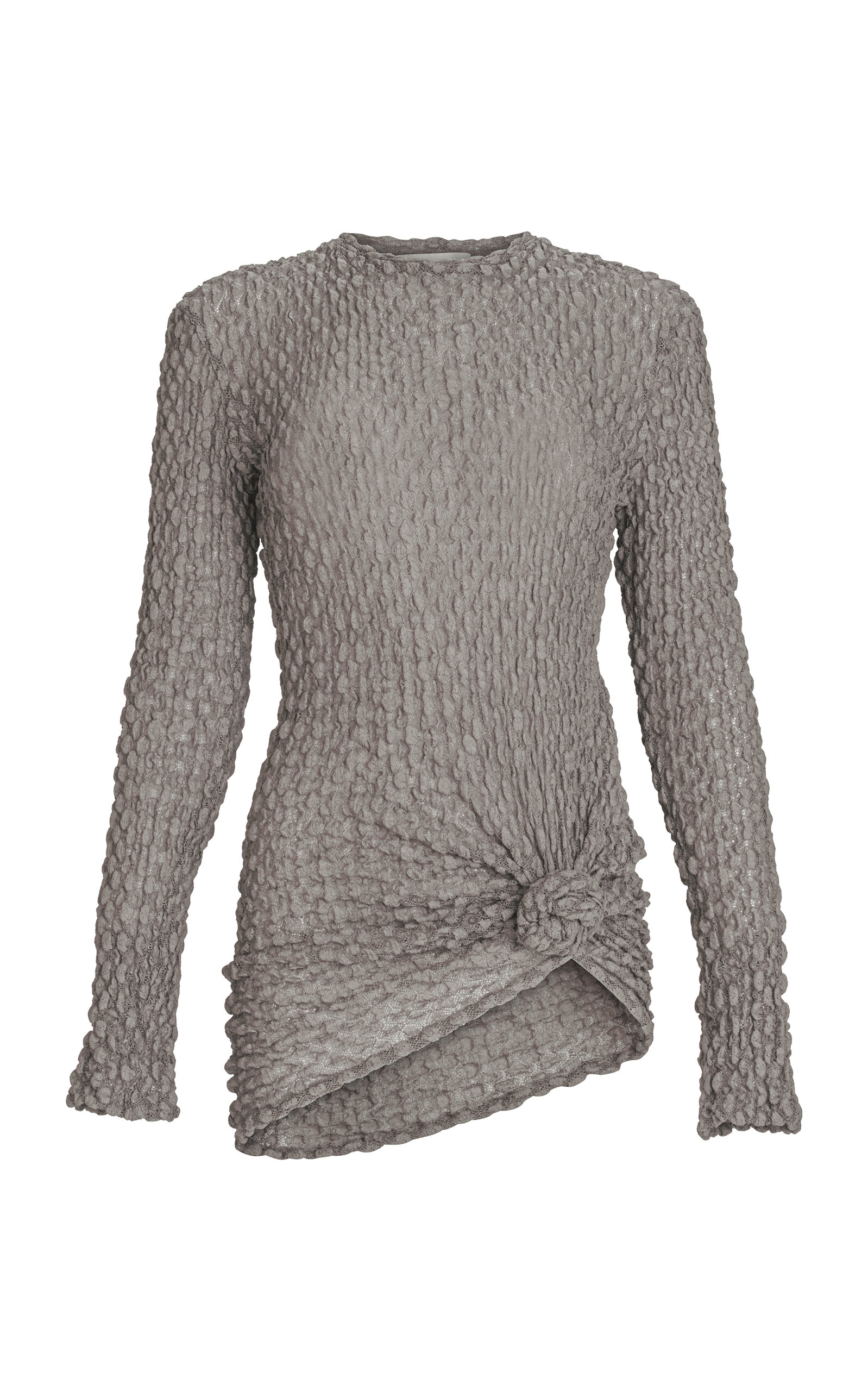 Silvia Tcherassi Celyse Gathered Knit Top - Light Grey - Women's Clothing
