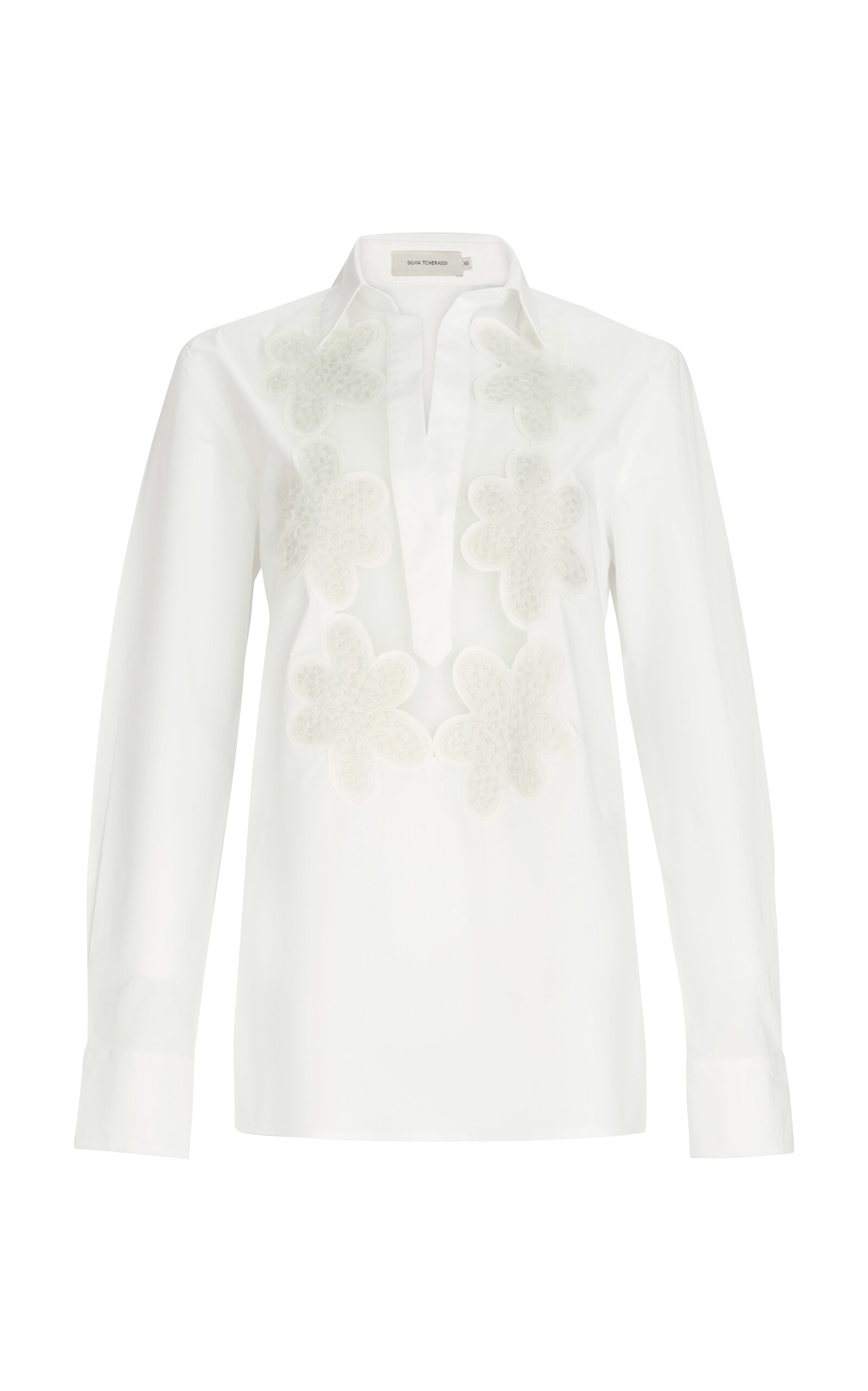 Silvia Tcherassi Karole Mesh Detailed Cotton Top - White - XS