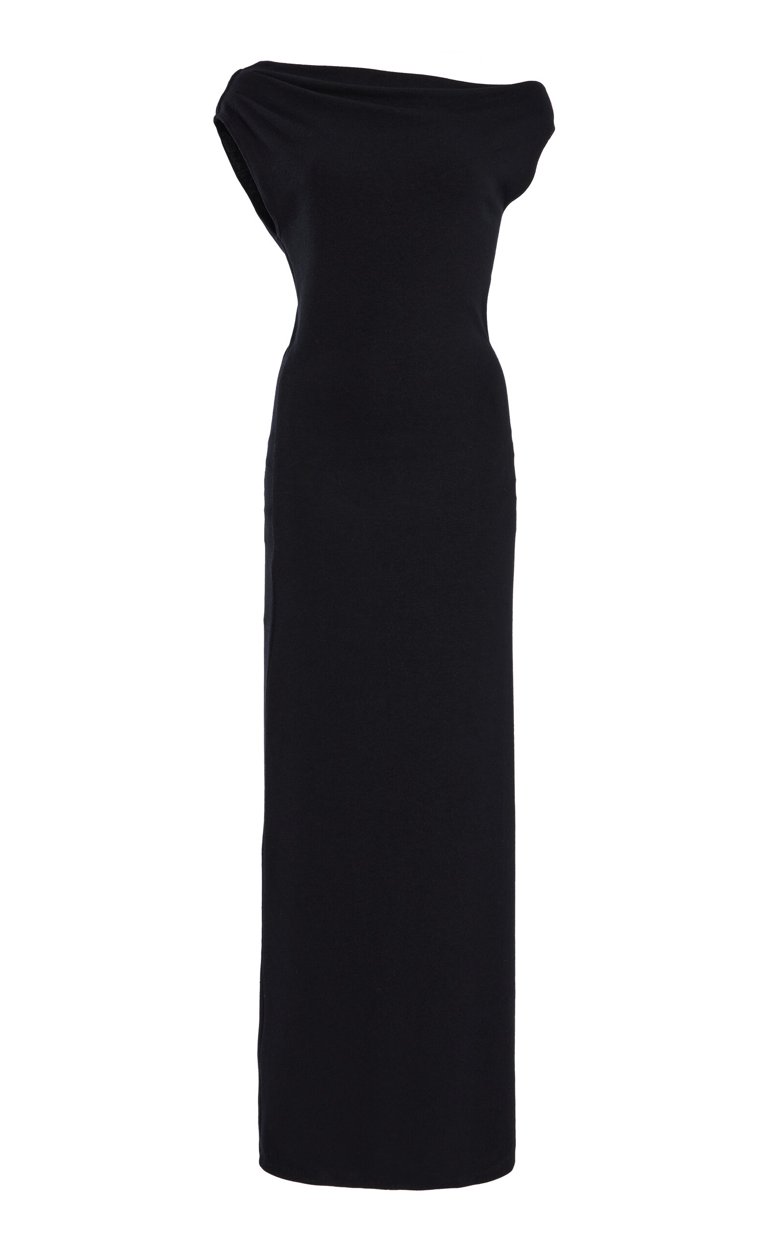 Leset Lauren Ruched Asymmetric Jersey Maxi Dress