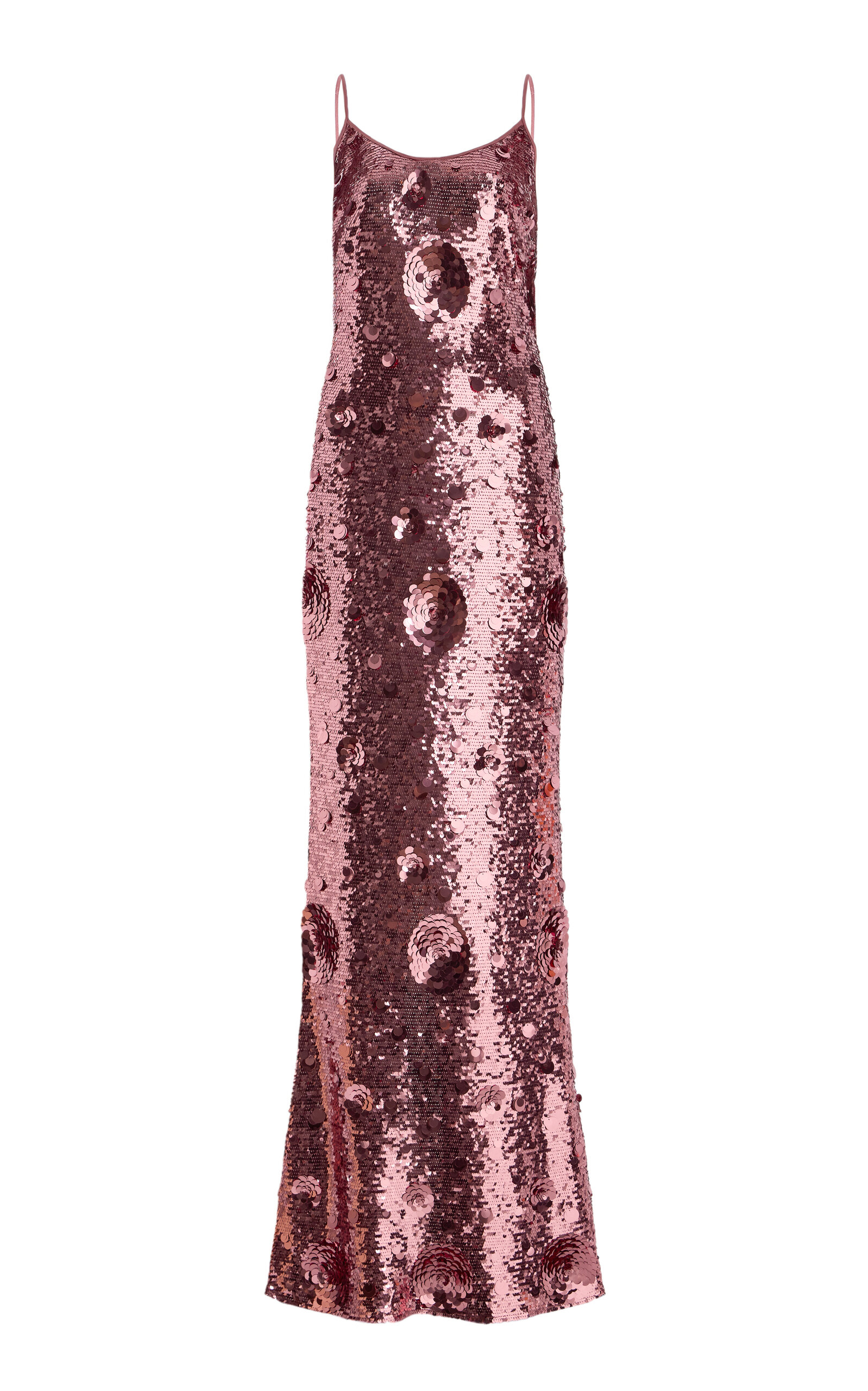 The New Arrivals Ilkyaz Ozel Isis Fleur De Fleurs Sequined Dress In Pink