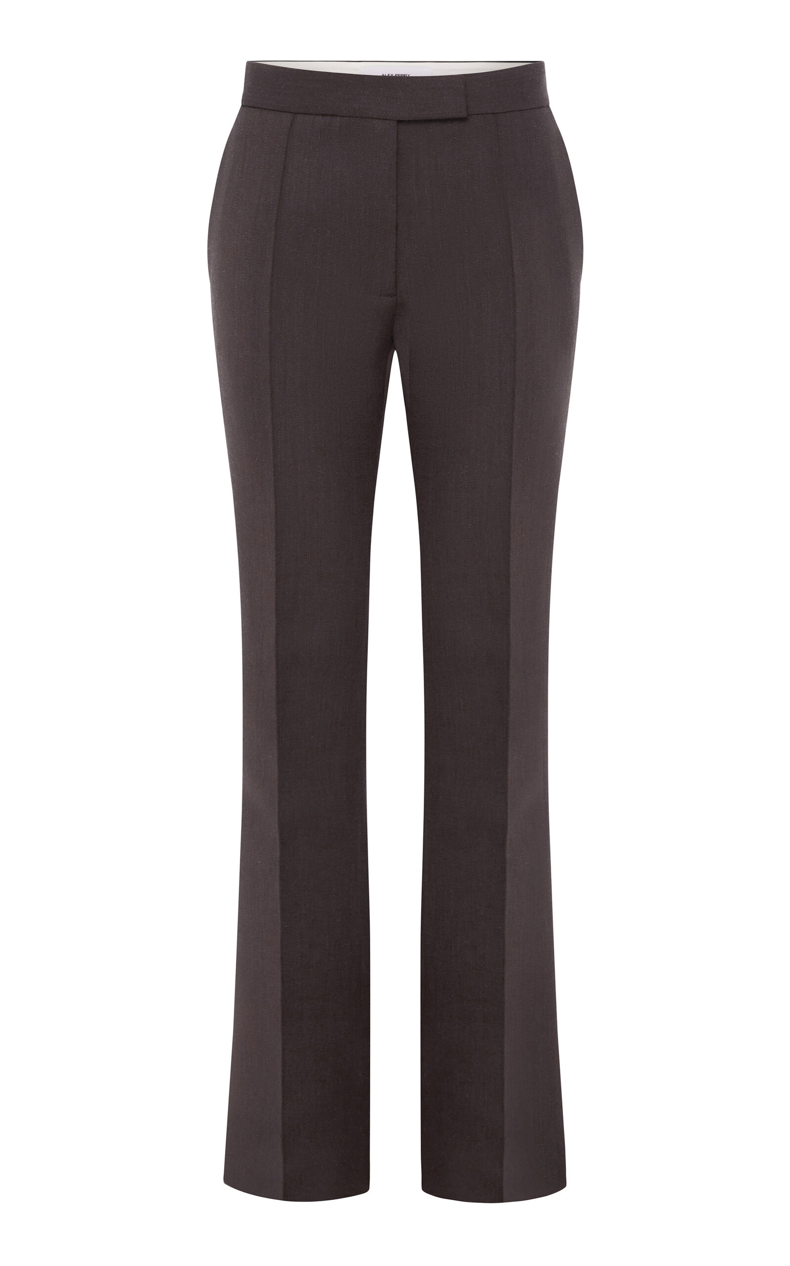 Alex Perry Flared Wool-blend Pants In Brown