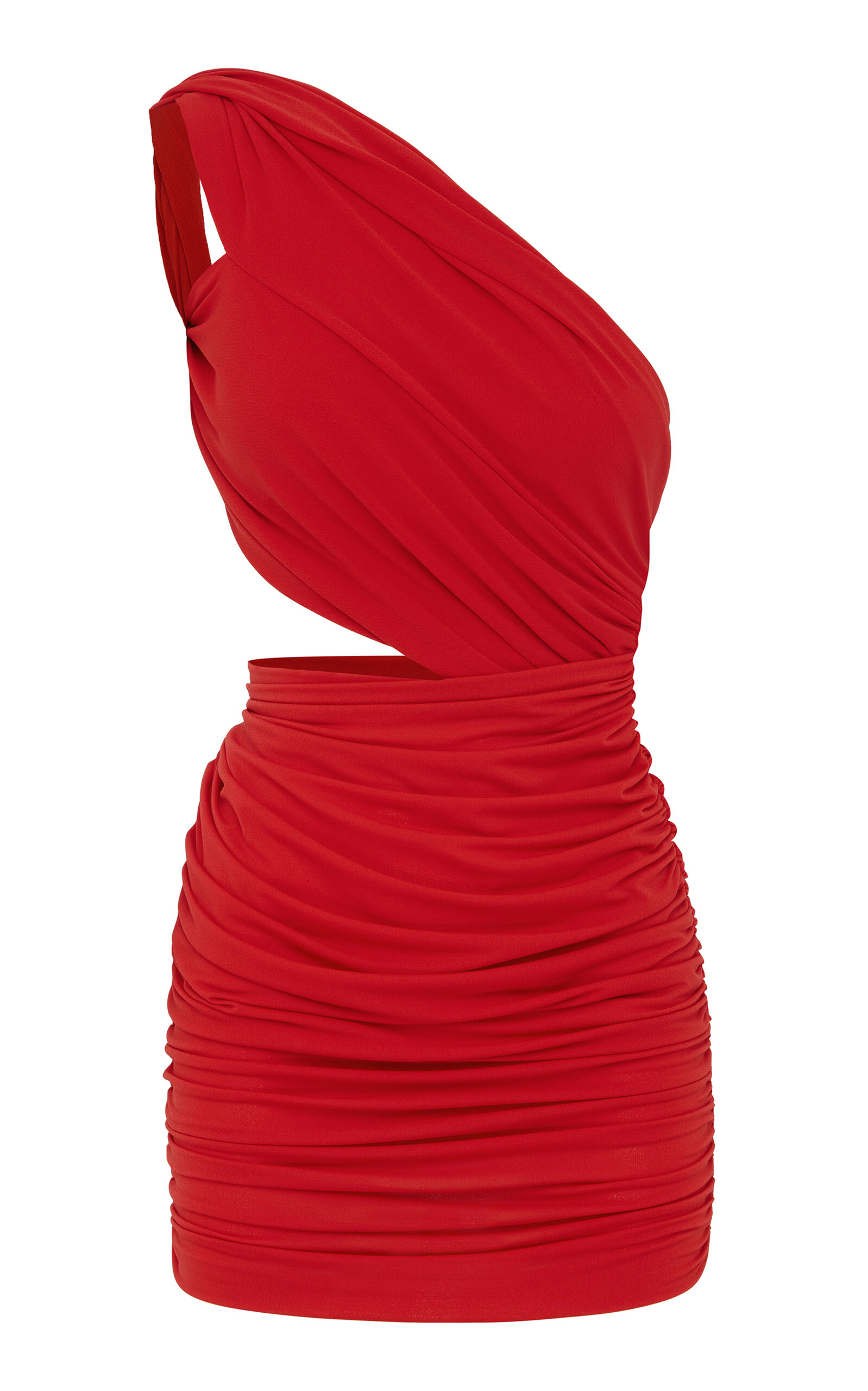 Alex Perry One-shoulder Crepe-jersey Mini Dress In Red