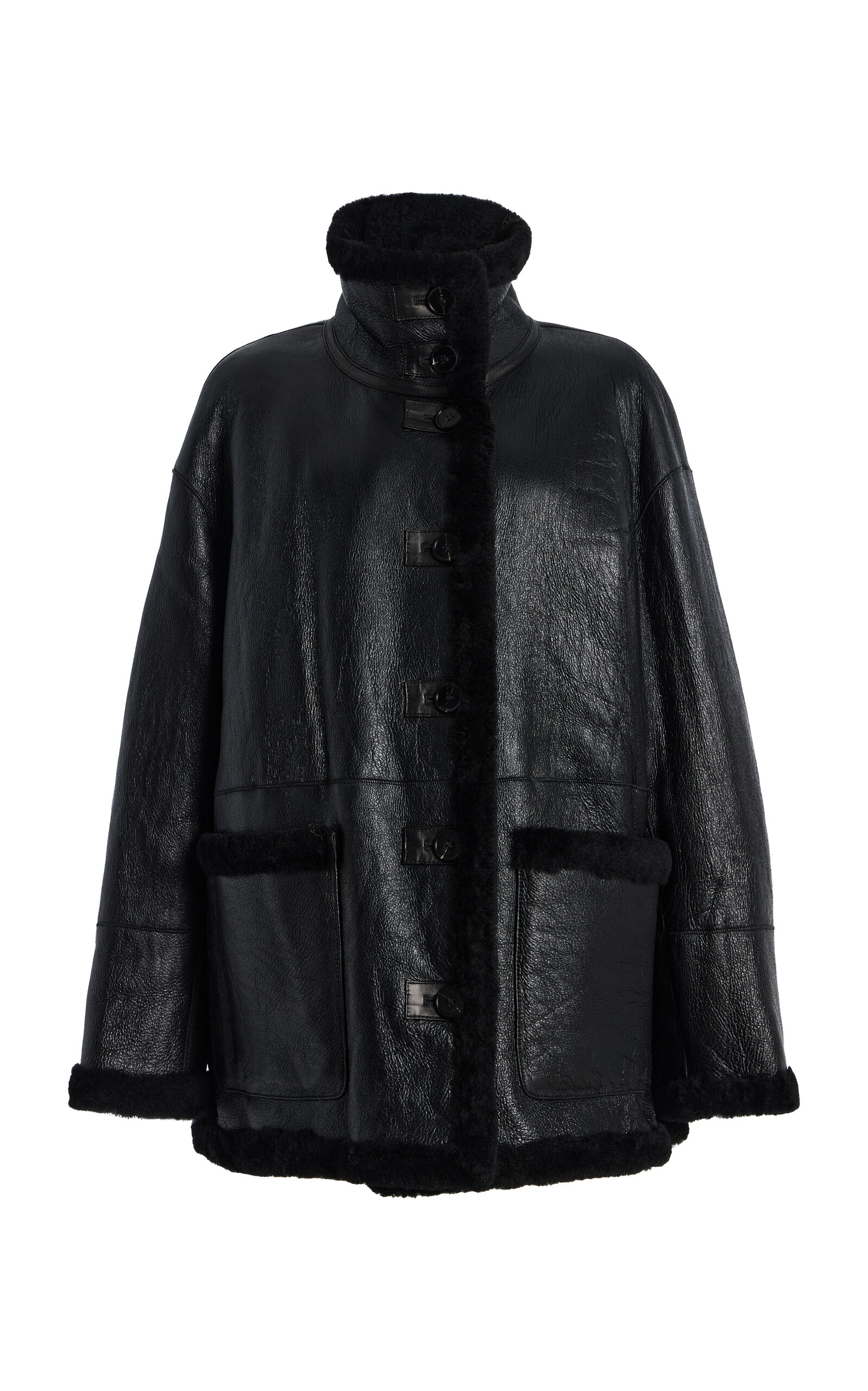 Stand Studio Heather Reversible Shearling Jacket In Brown