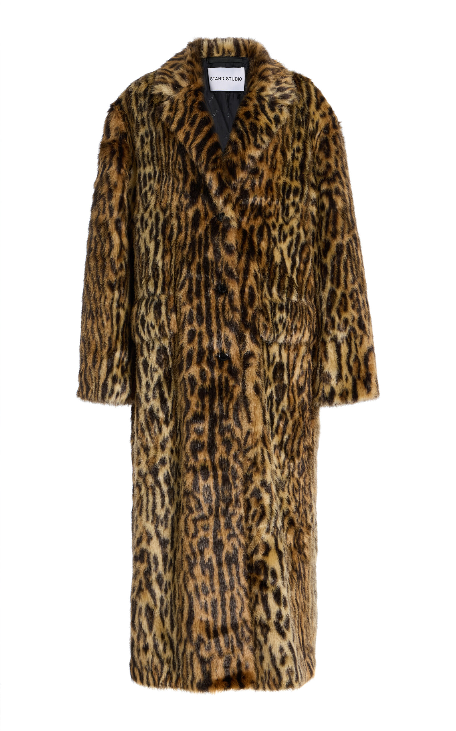 Stand Studio Marceline Leopard Faux Fur Coat In Animal Print