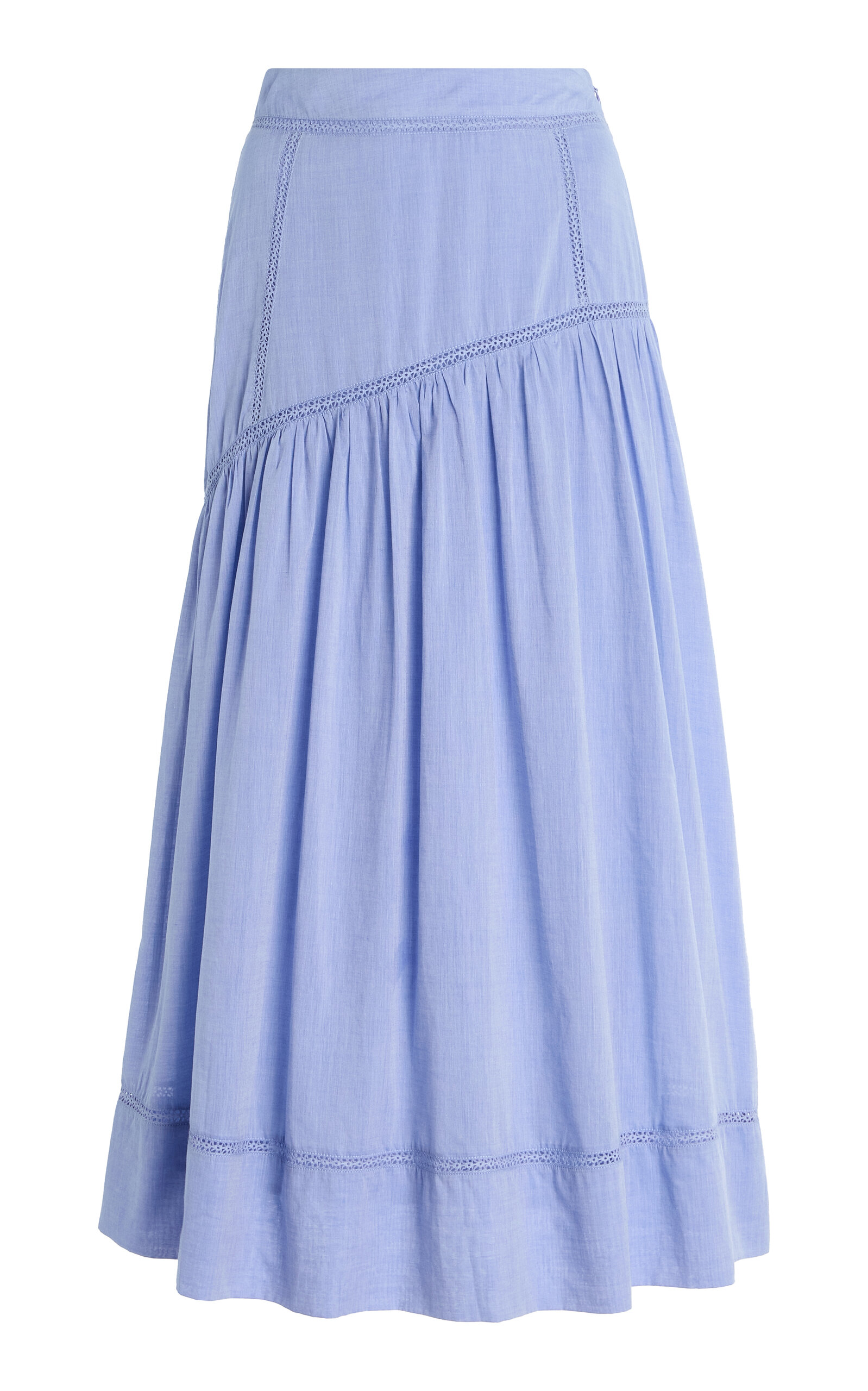 Lawrence Cotton Chambray Midi Skirt