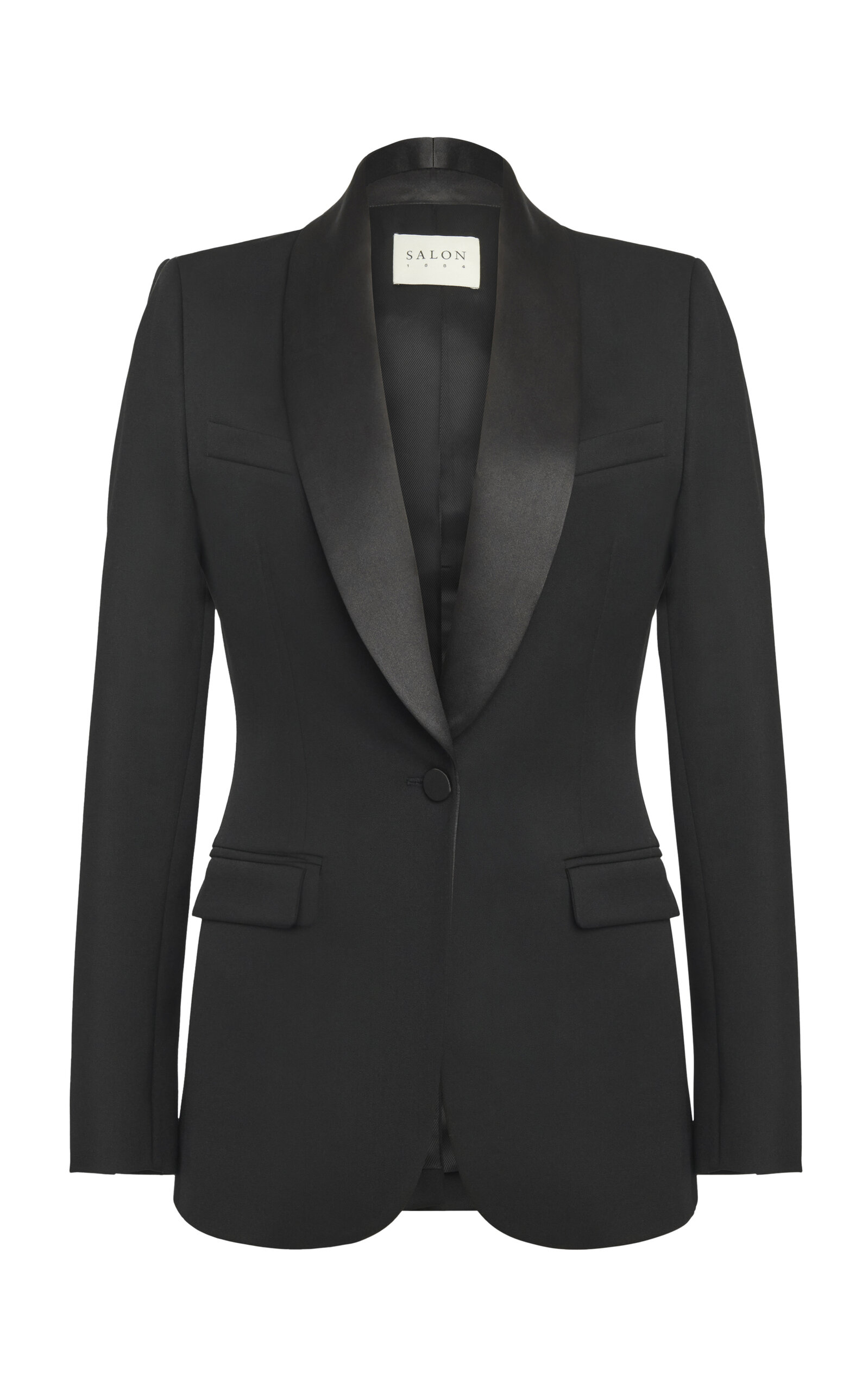 SALON 1884 Azienda Wool Tuxedo Jacket - Black