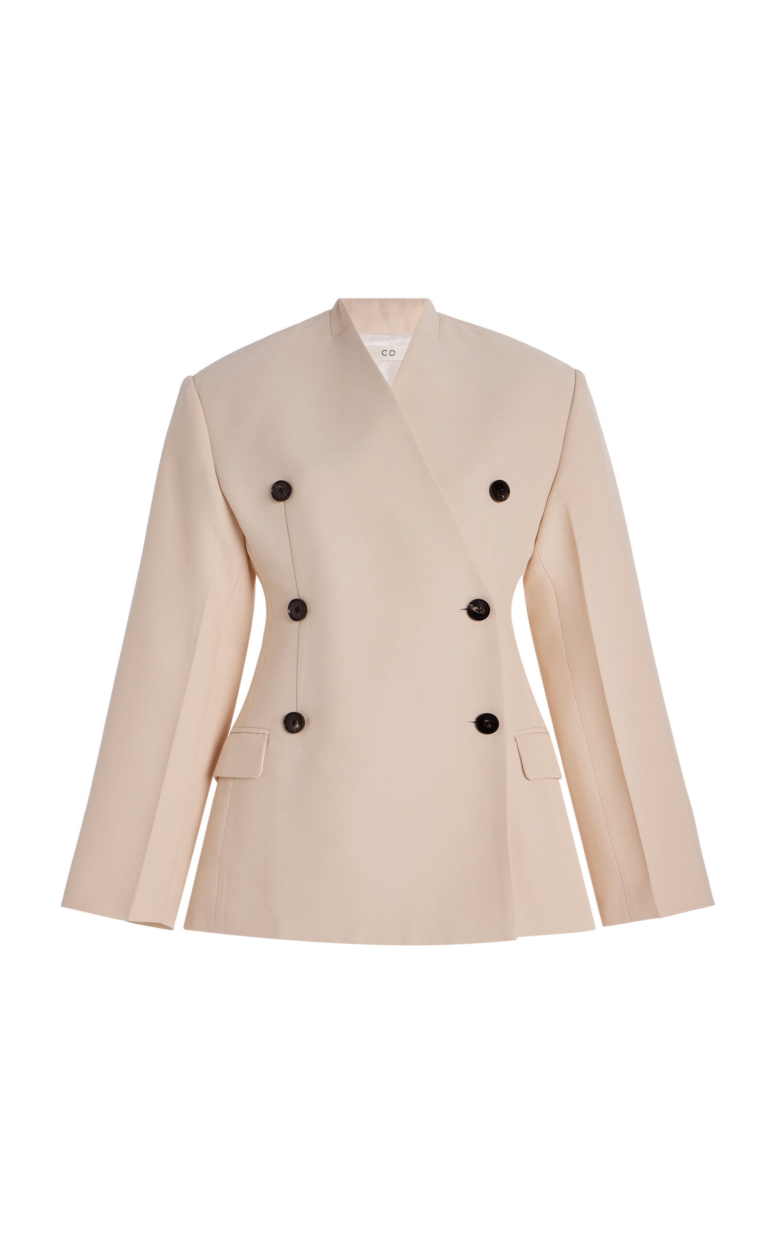 Sculptural Collarless Jacket