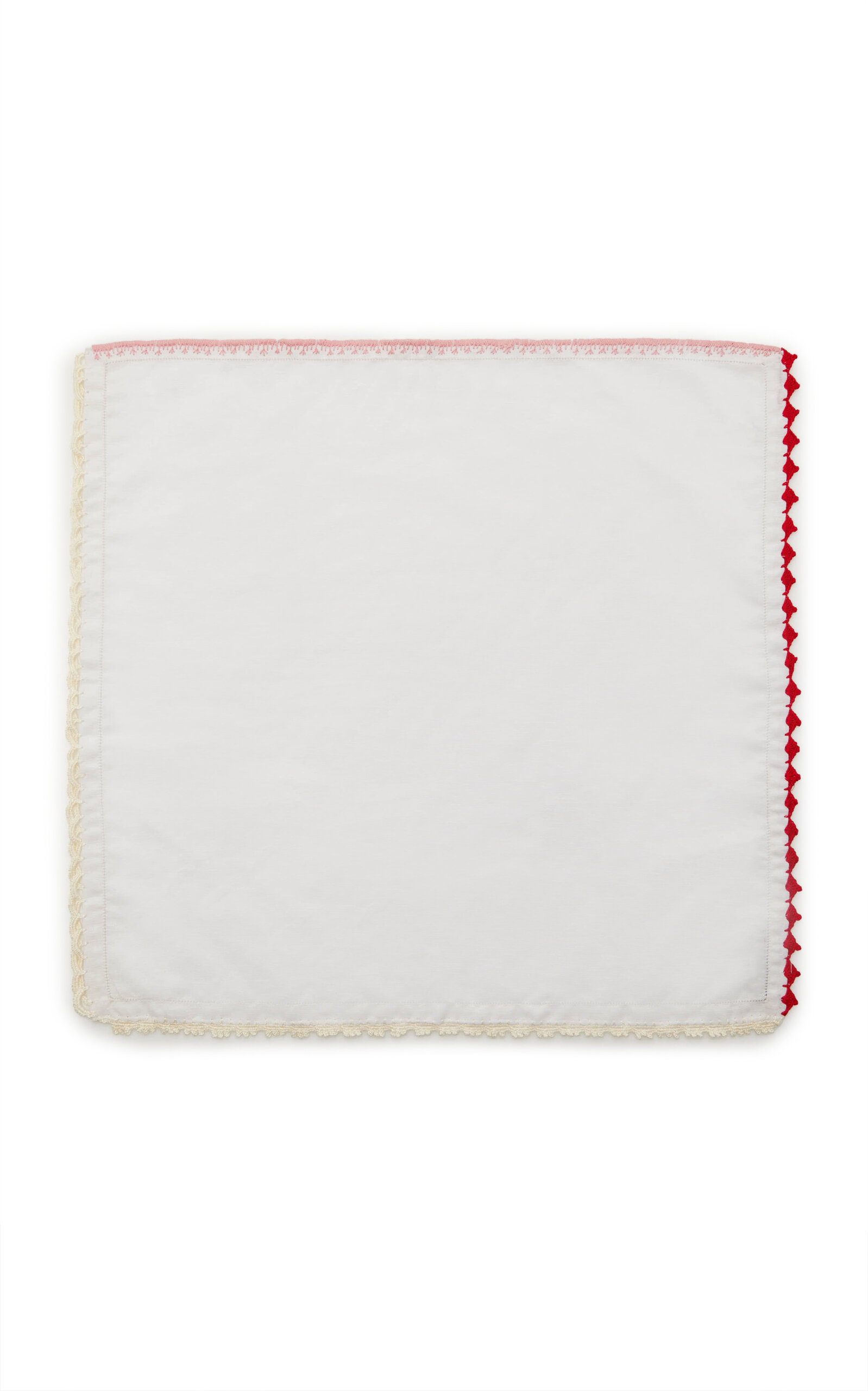 Gohar World Set-of-Two Á Jour & Crocheted Linen Dinner Napkins - Red