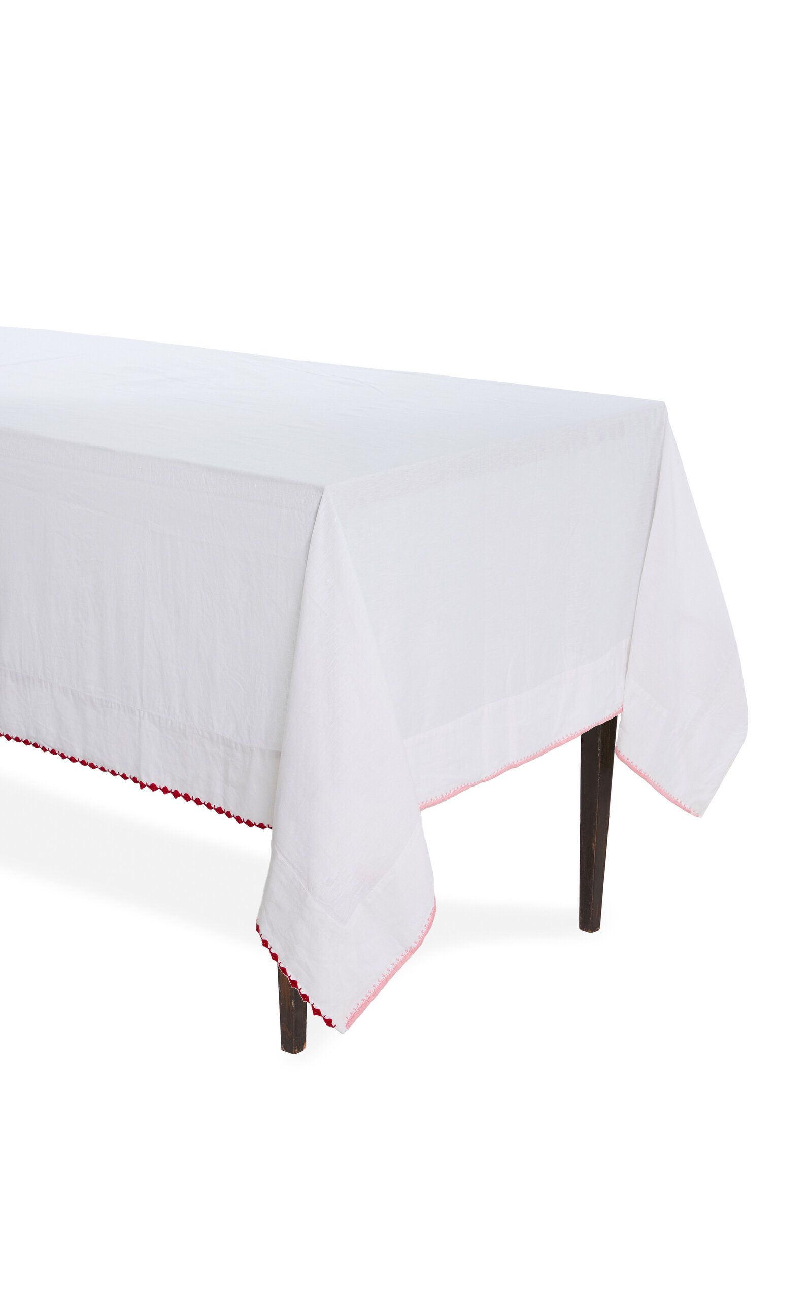 Gohar World Exclusive Á Jour & Crochet Linen Tablecloth - Red