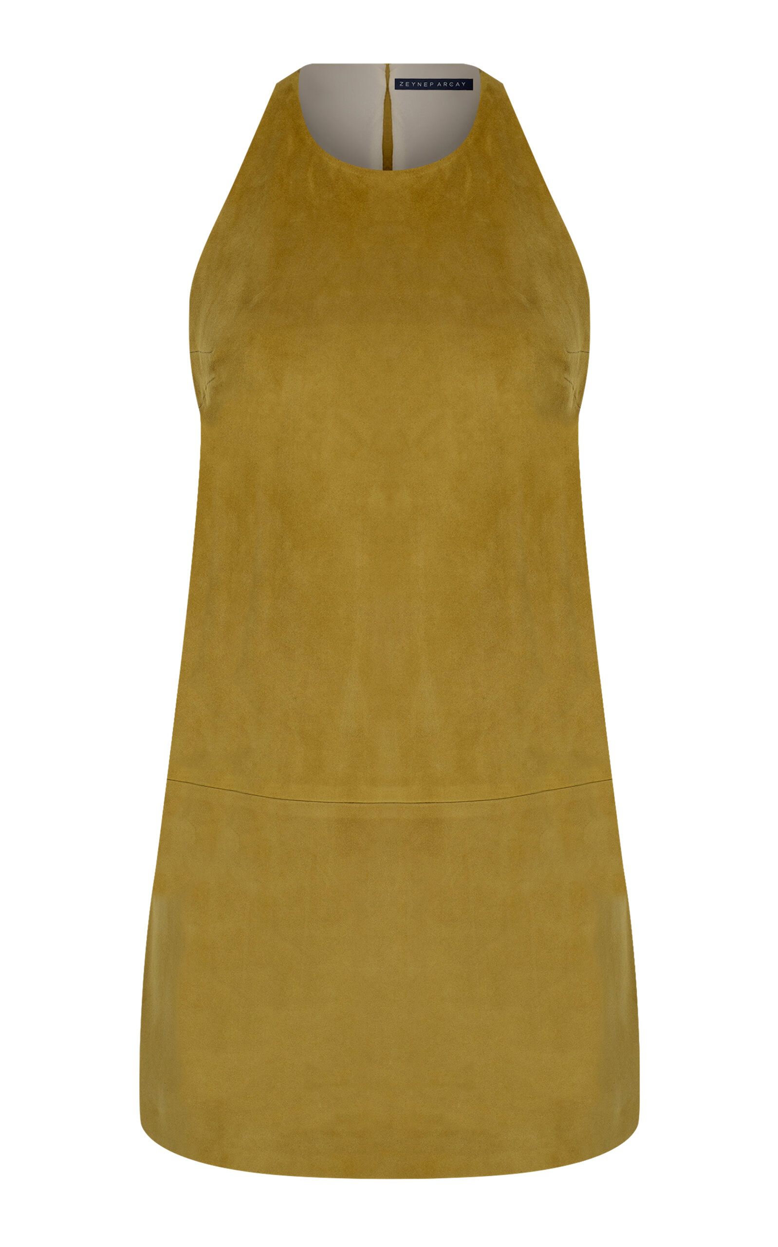 Zeynep Arçay Halter Suede Mini Dress - Yellow