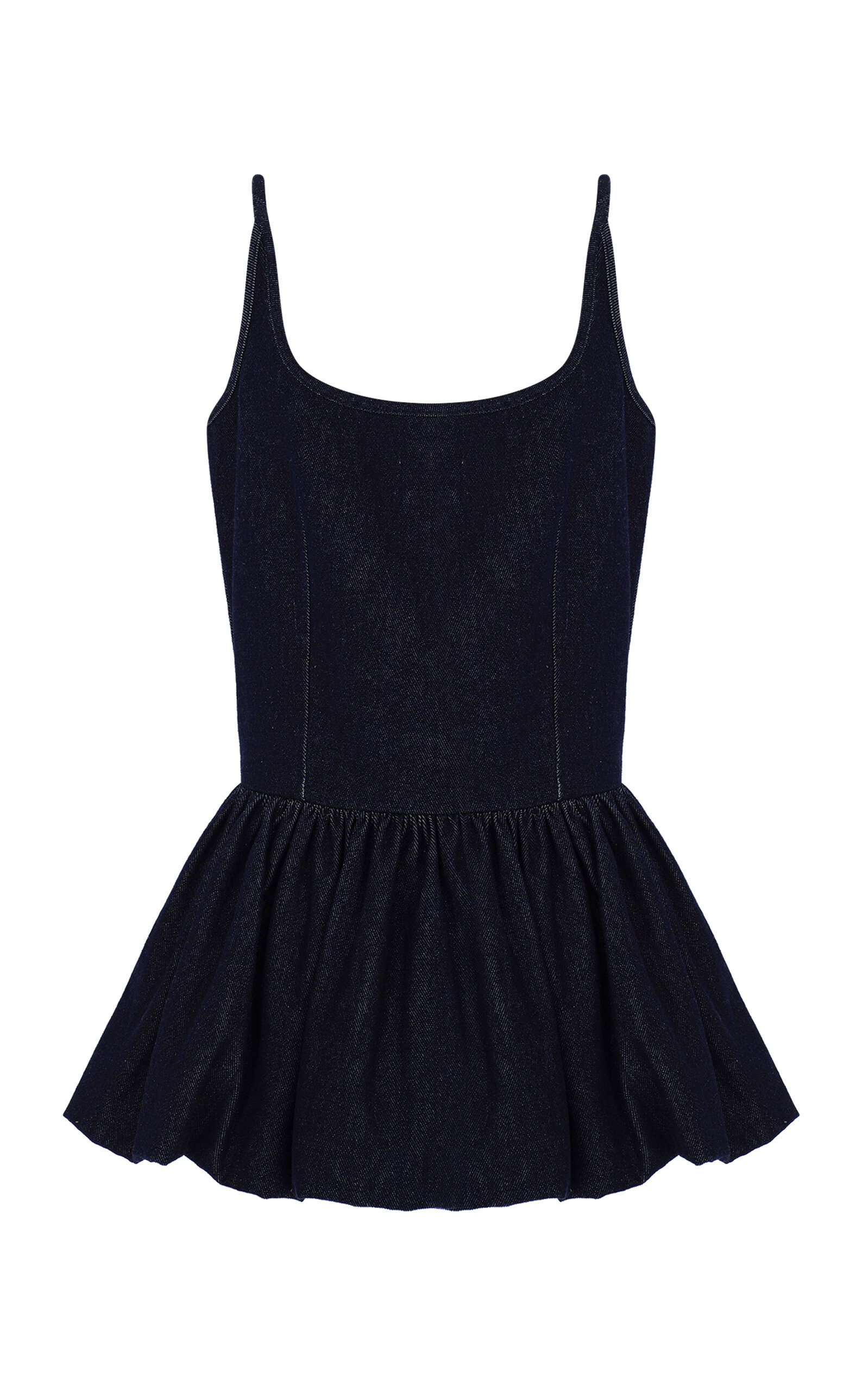 Zeynep Arcay Peplum Denim Top In Navy