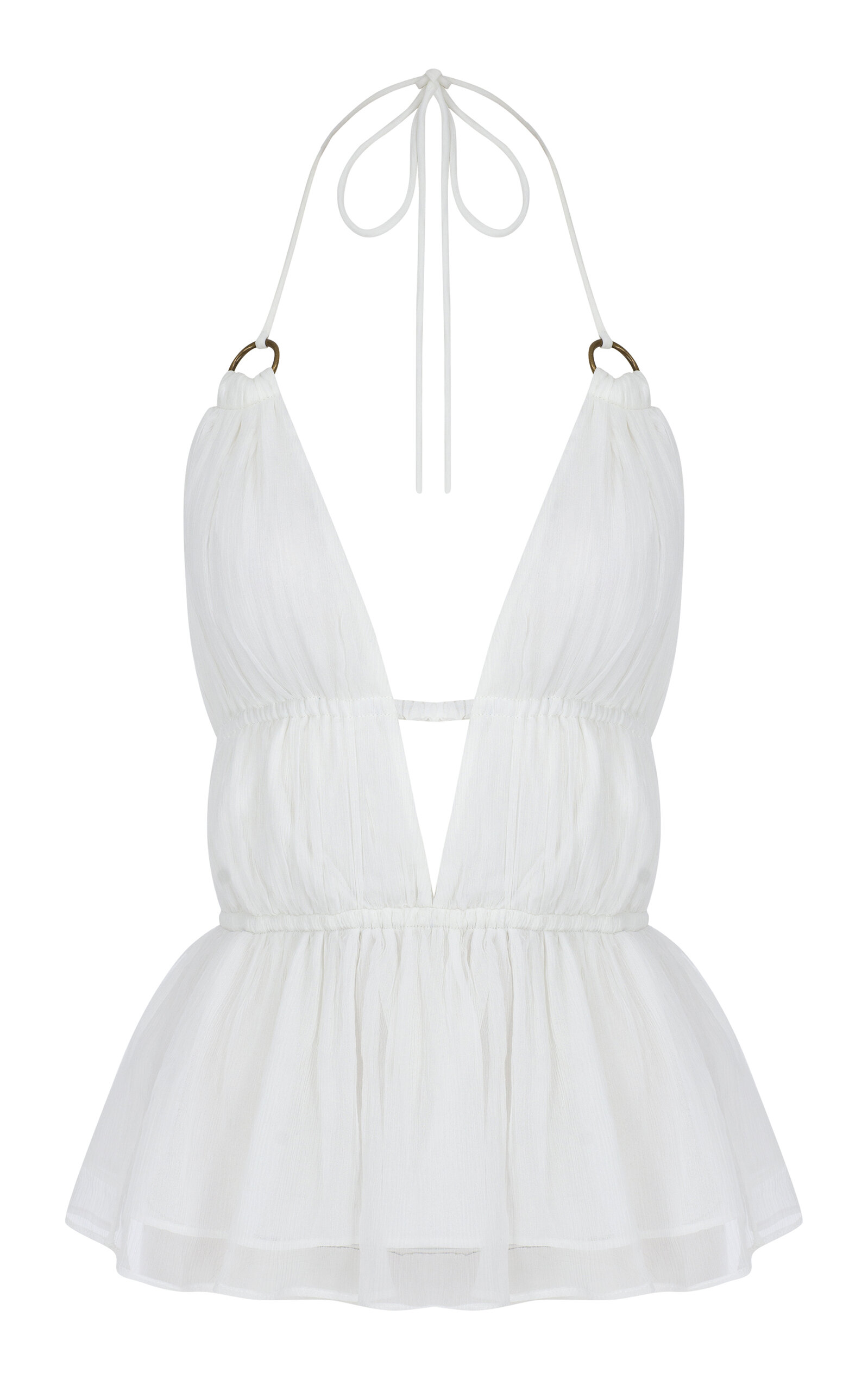 Zeynep Arcay Helen Silk-chiffon Top In White
