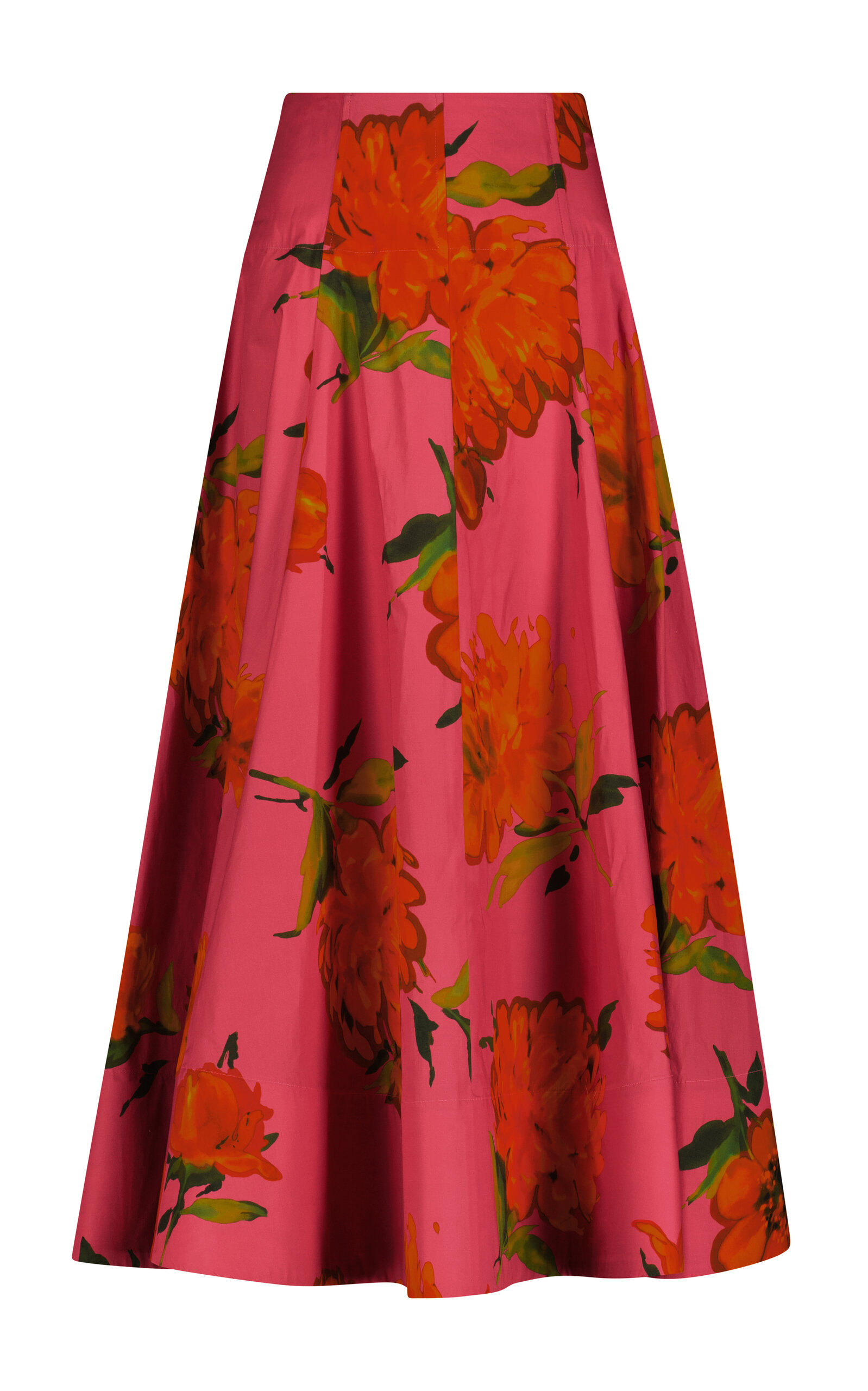 Lela Rose Parker Floral-Print Cotton Maxi Skirt