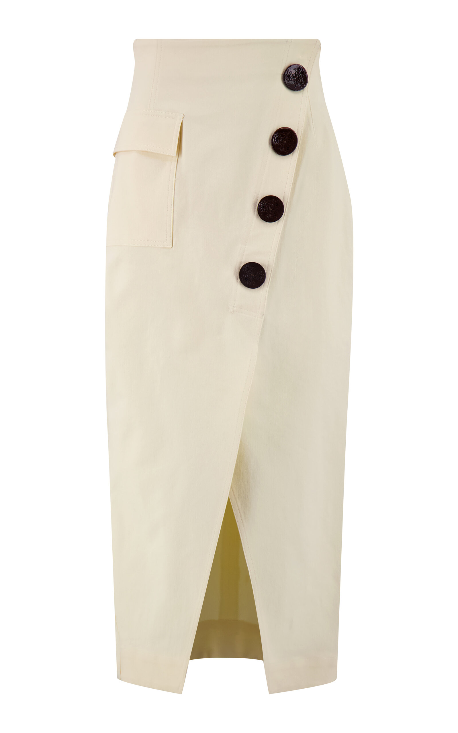 Stretch-Cotton Twill Wrap Skirt