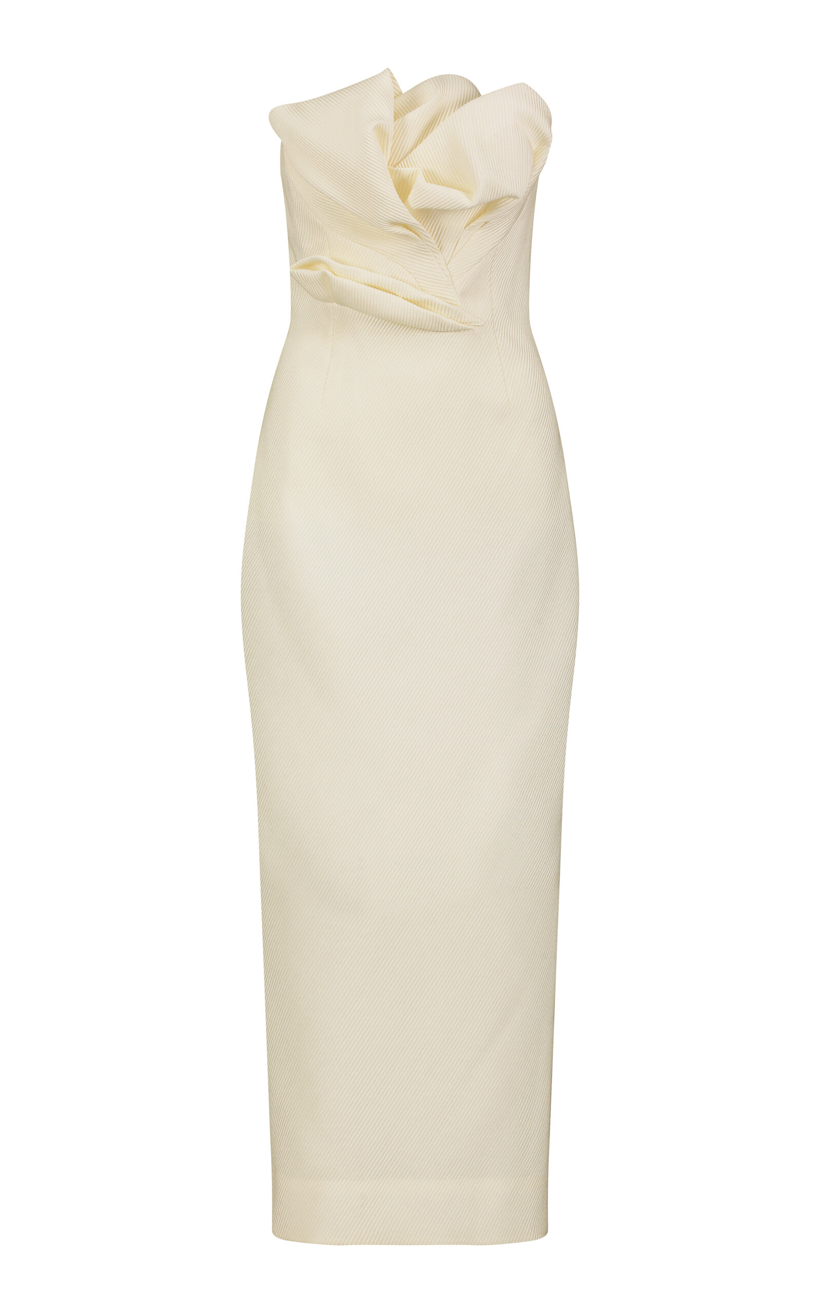 Lela Rose Textured Satin Draped Tulip Maxi Dress - Women's Clothing