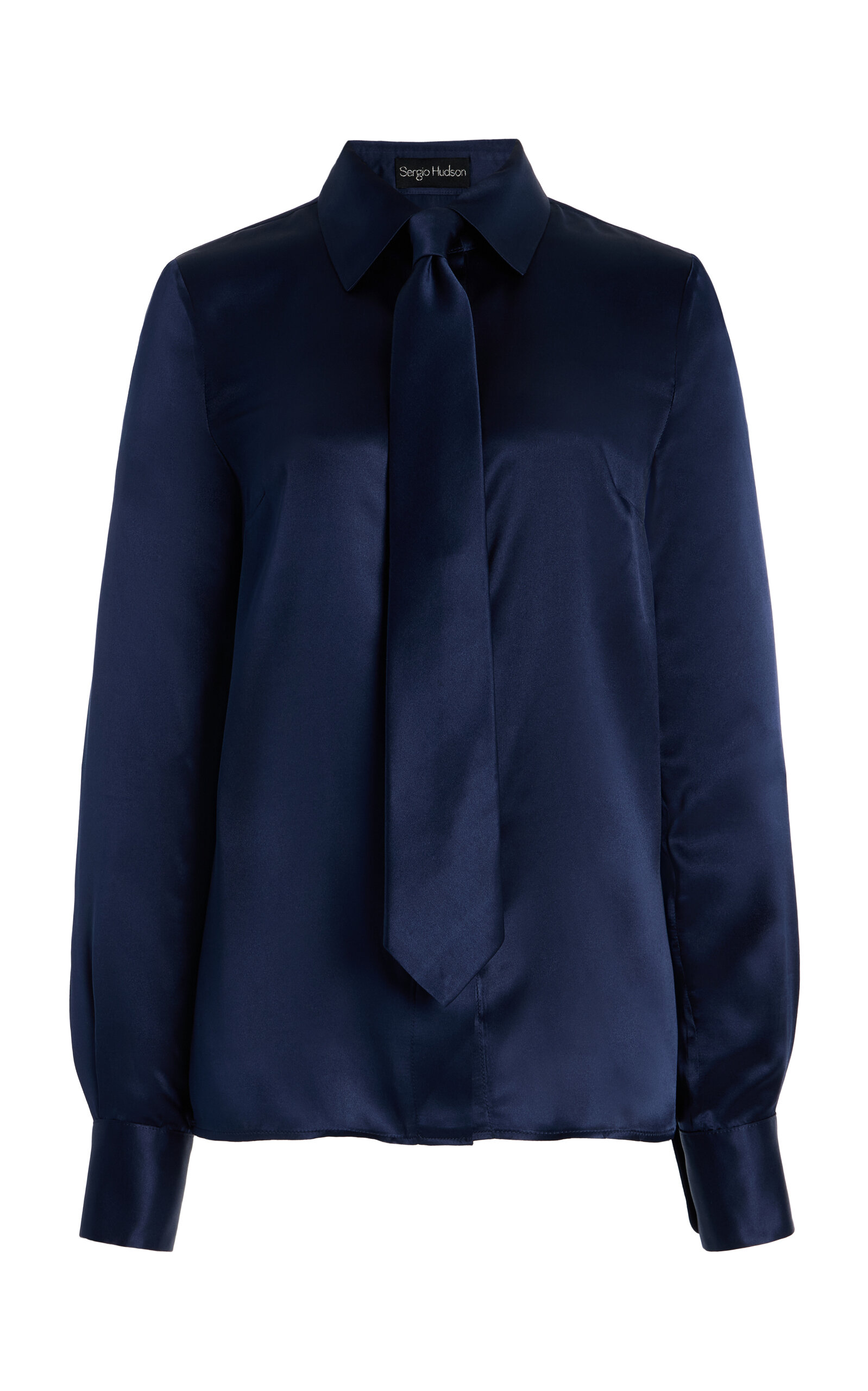 Sergio Hudson Neck Tie Silk Top