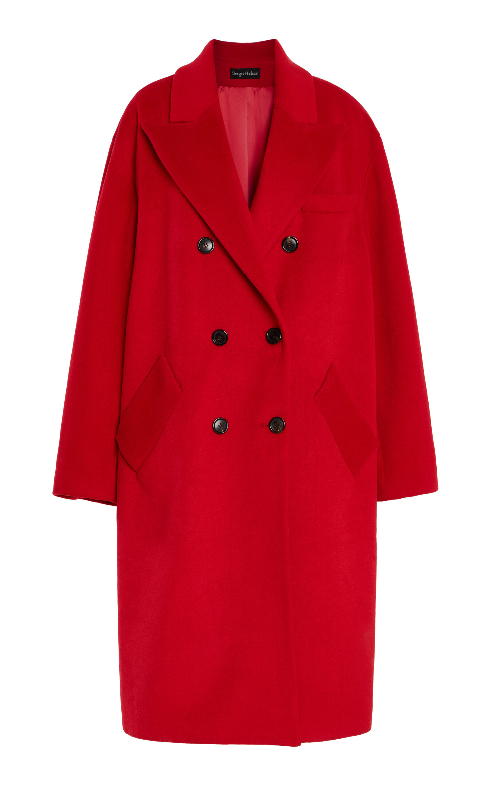 Sergio Hudson Oversized Double-Breasted Wool-Cashmere Coat