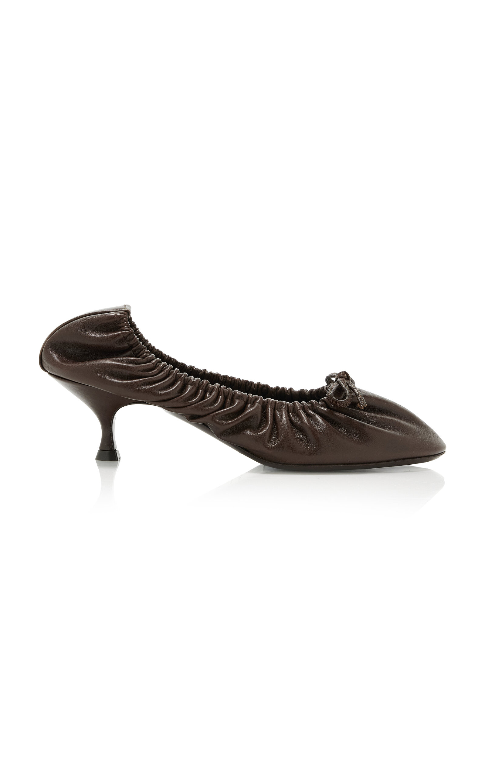 Herbert Levine Gather Around Leather Ballet Pumps In Brown