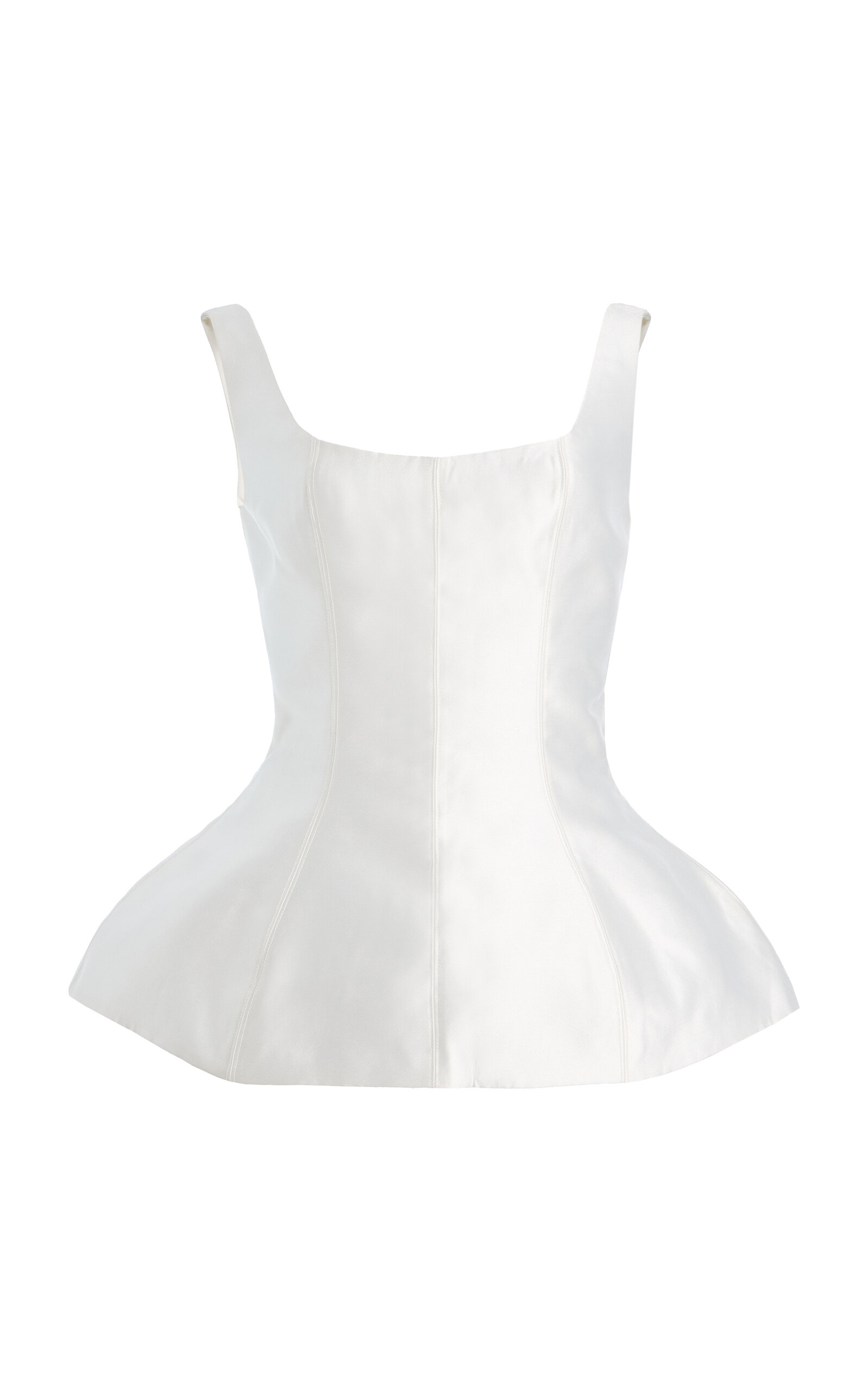 Marlies Grace Ivy Satin Peplum Top In White