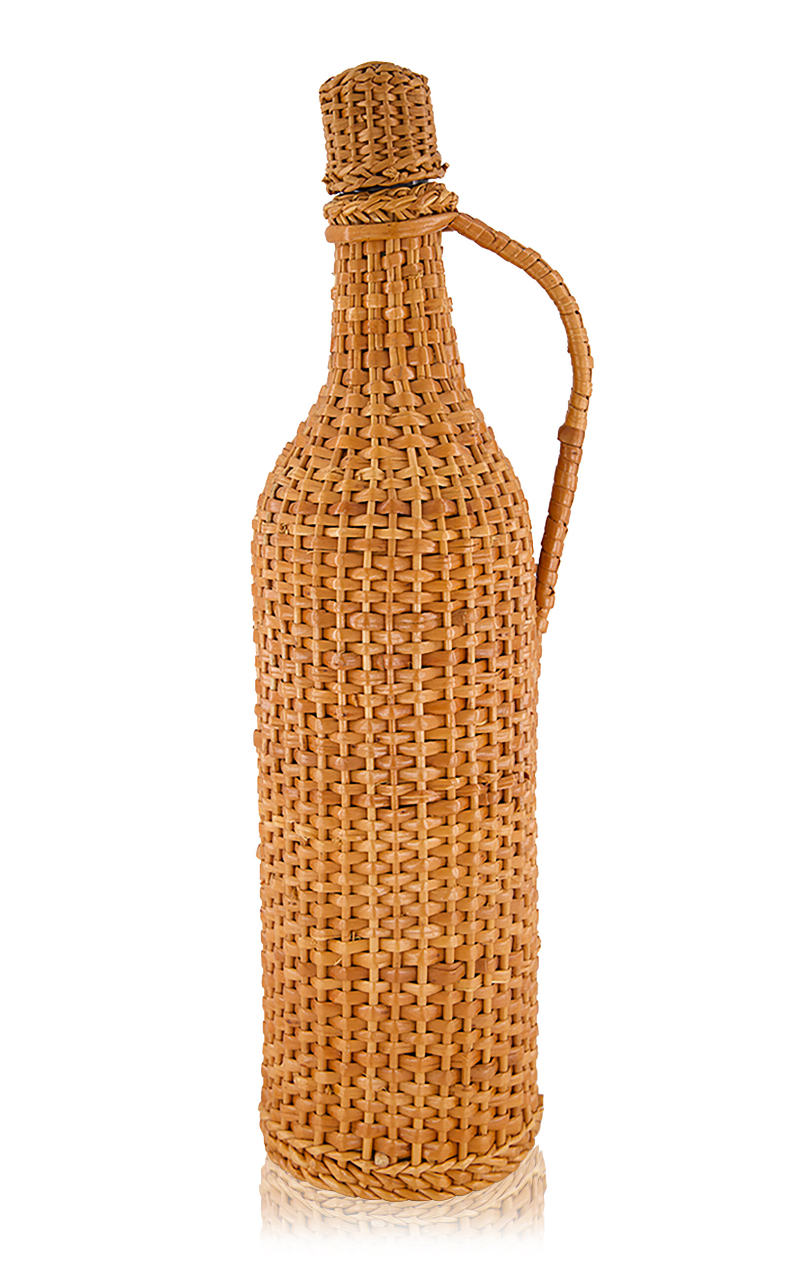 House of Capricorn Camacha Natural Wicker Glass Flask - Brown