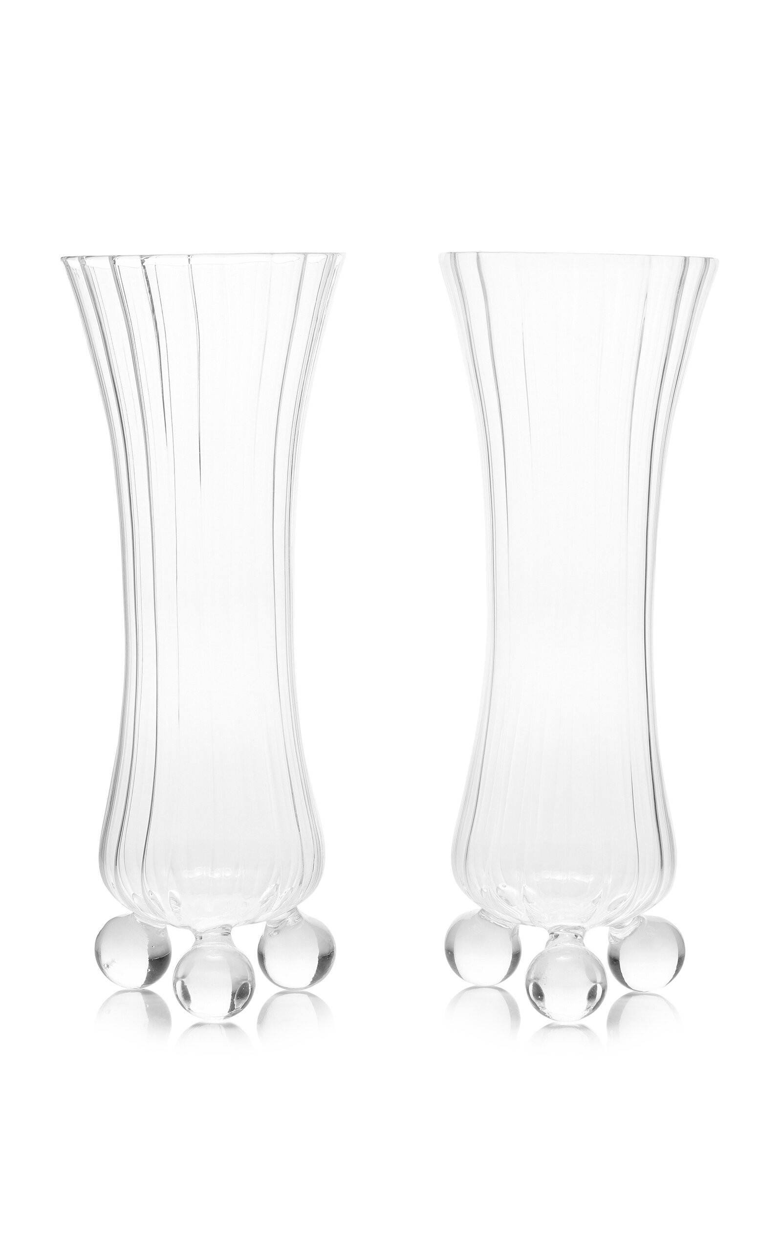 MODA DOMUS MODA DOMUS - LE JARDIN SET-OF-TWO GLASS CHAMPAGNE FLUTES - CLEAR