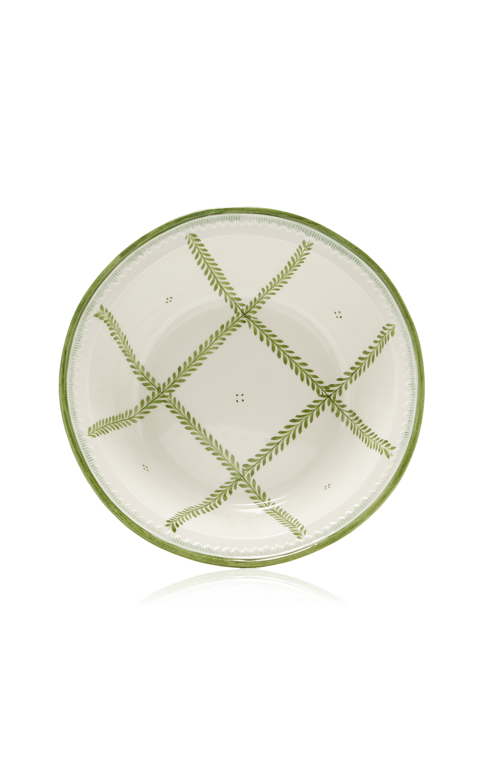 Moda Domus Large Leaf-painted Ceramic Salad Bowl