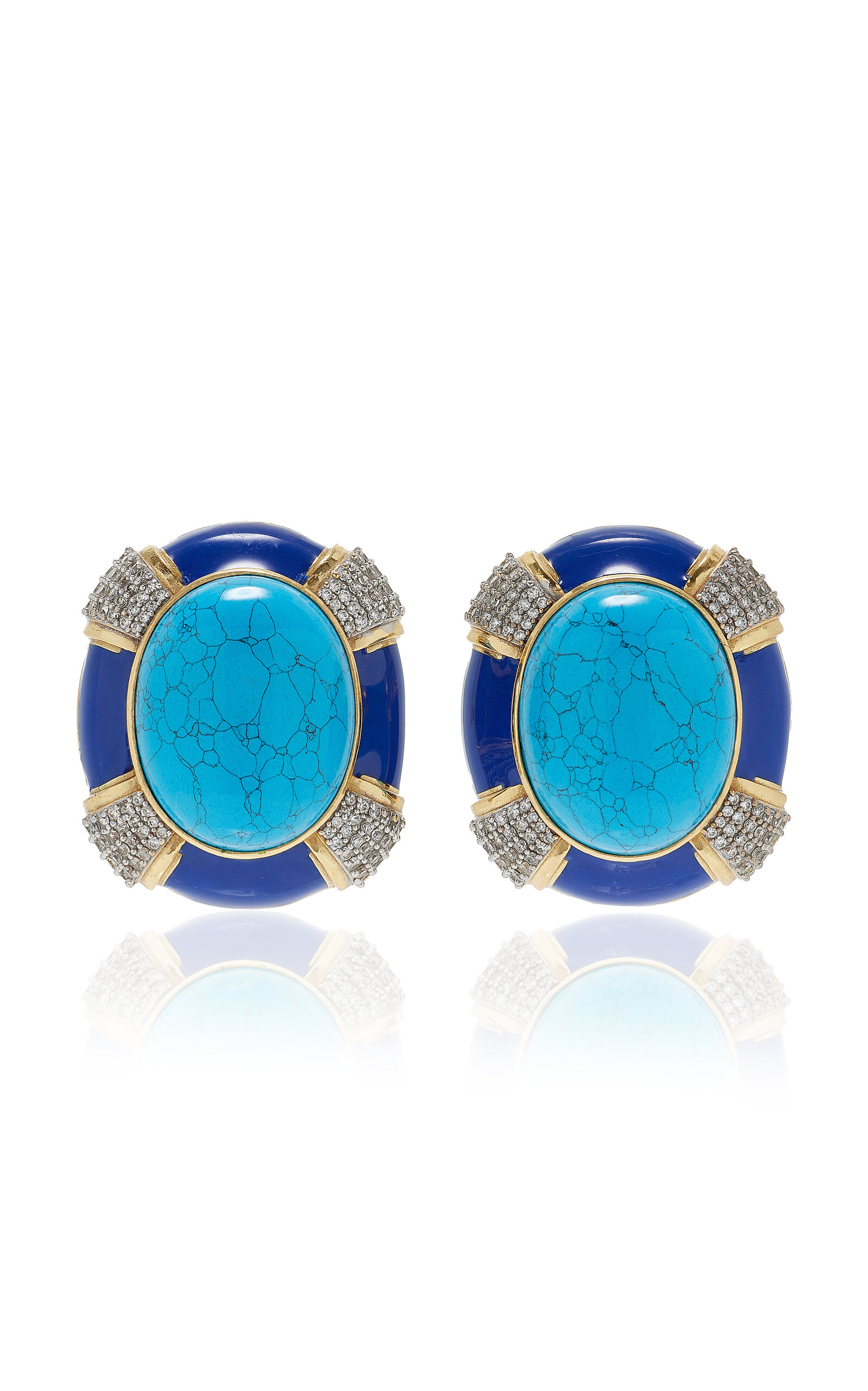 VALERE Cherly 24k Gold-Plated Turquoise Earrings - Blue - OS - Moda Operandi