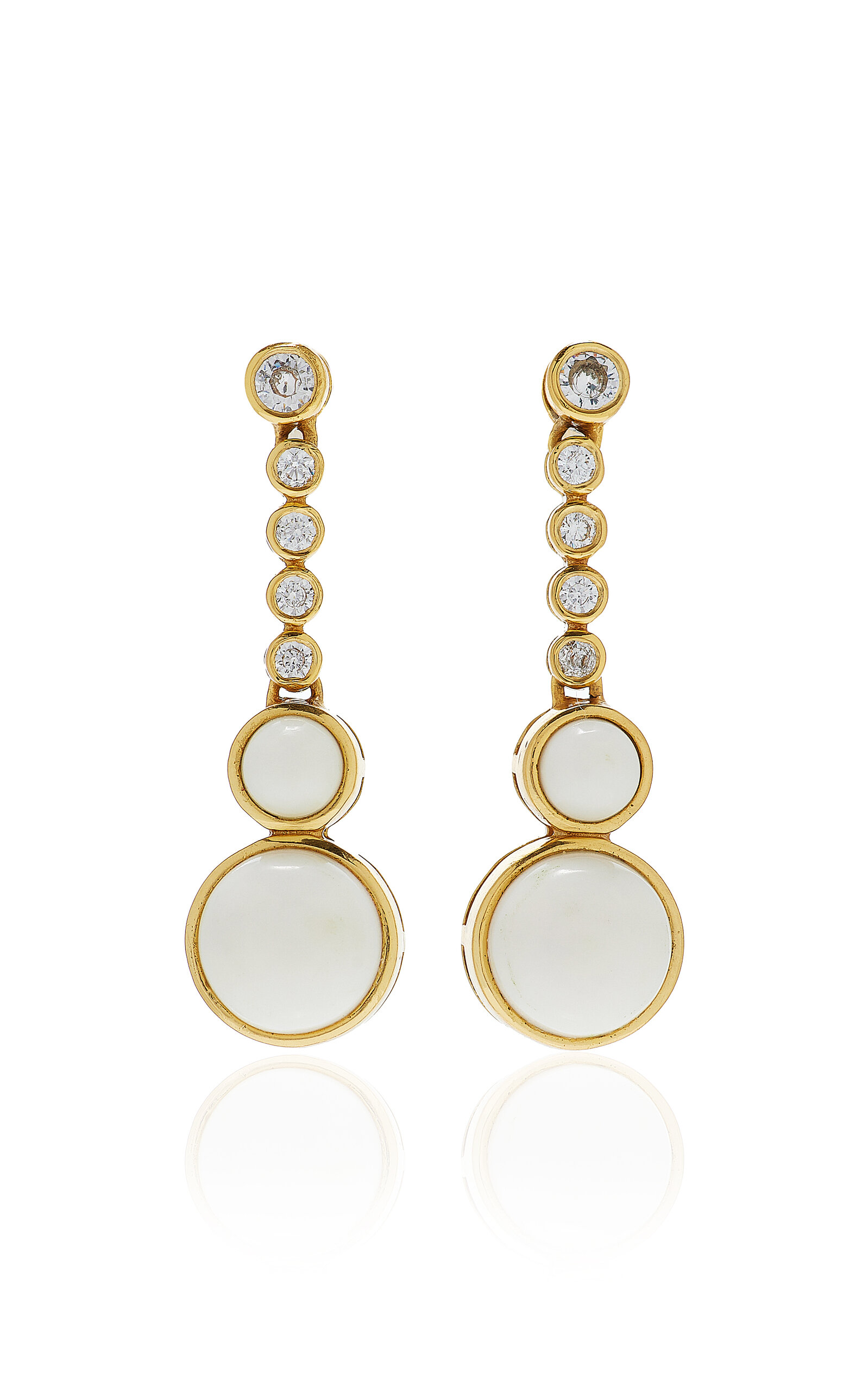 VALERE Night 24k Gold-Plated Stone; Crystal Earrings - White - OS - Moda Operandi - Women's Jewelry And Watches