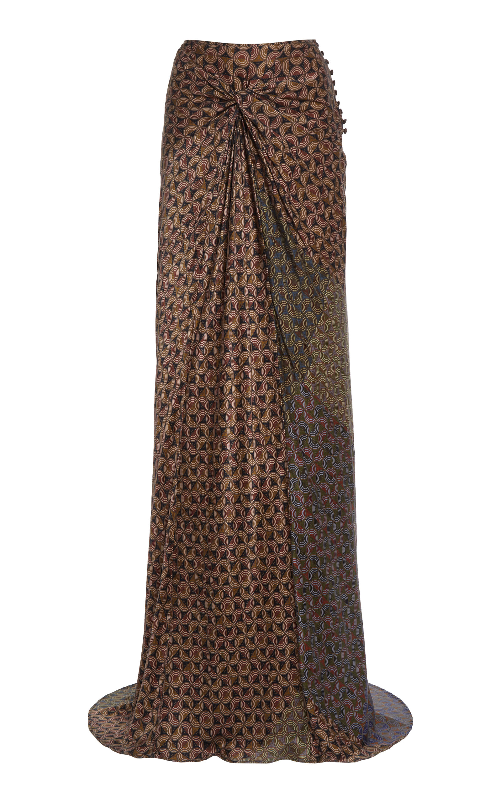 Dries Van Noten Smila Knot-Detailed Silk Maxi Skirt