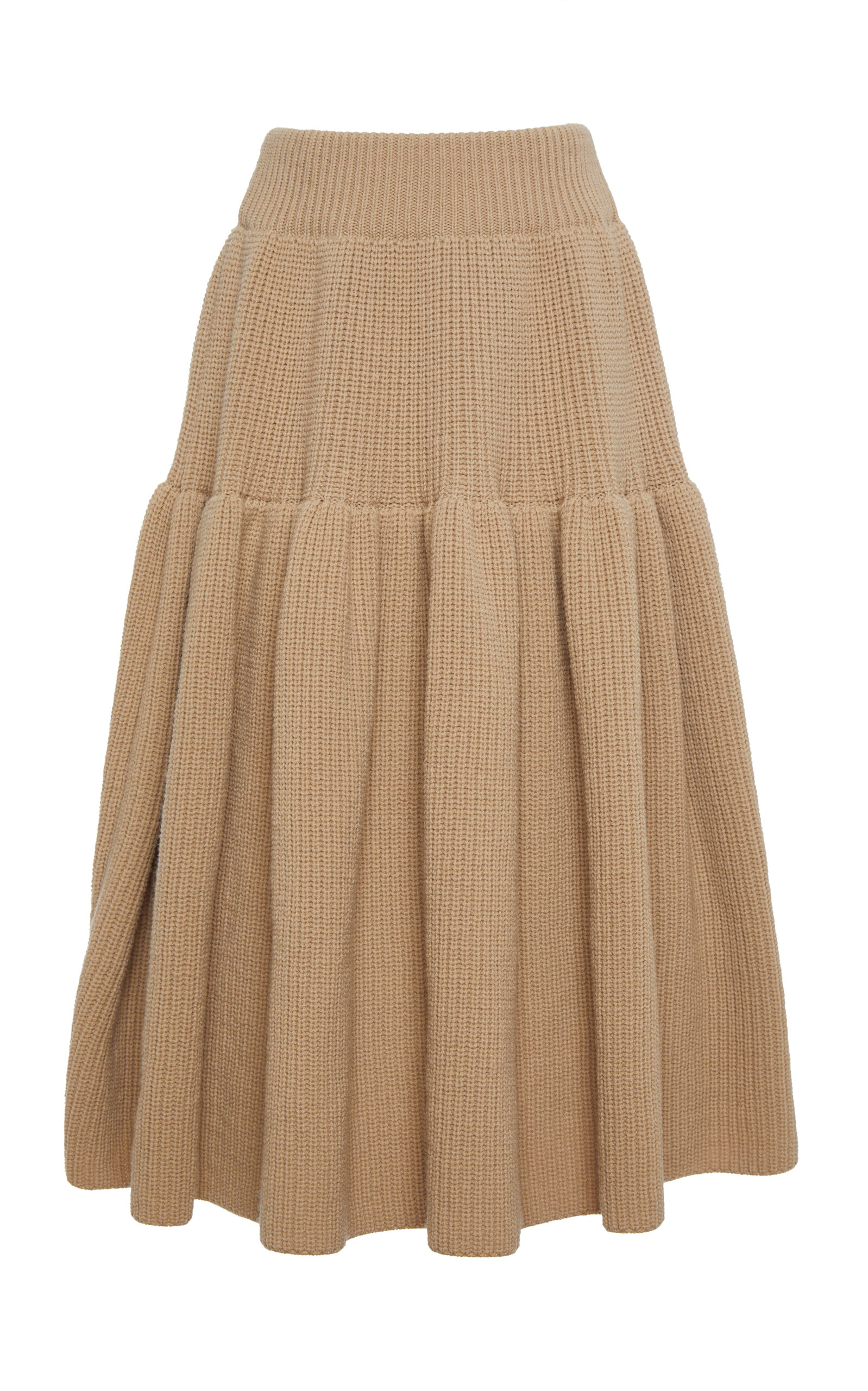 Dries Van Noten Telma Ribbed Wool Midi Skirt