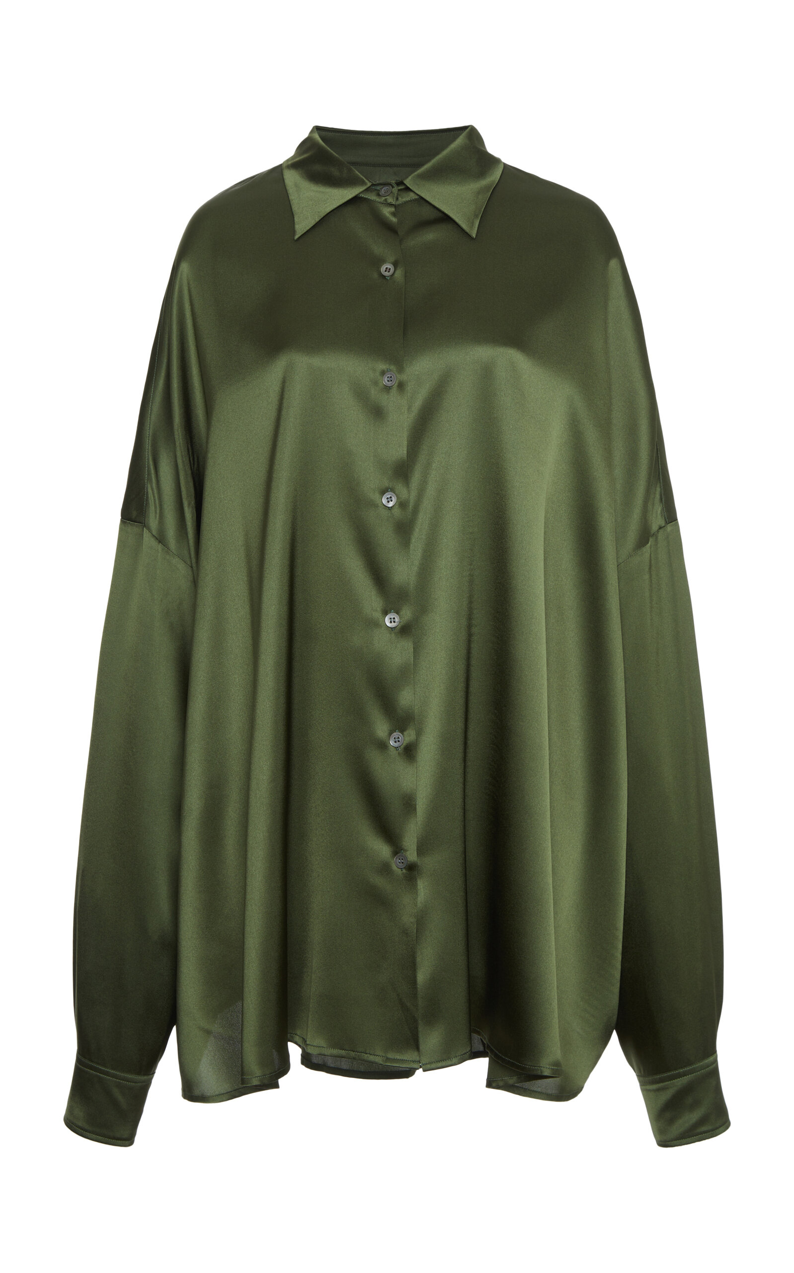 Dries Van Noten Casia Cocoon Stretch Silk-Satin Shirt