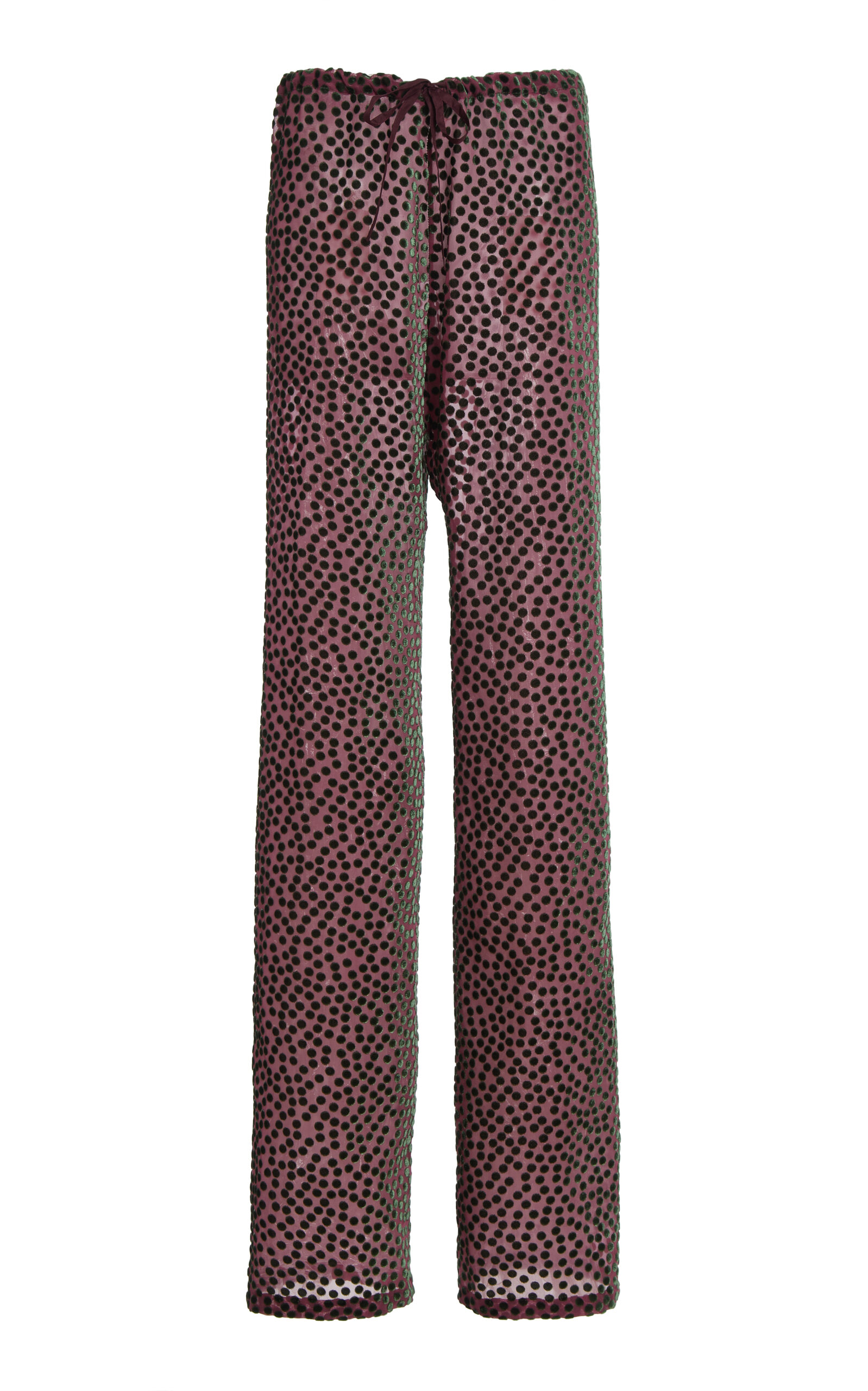 Pachas Polka-Dot Straight-Leg Pants