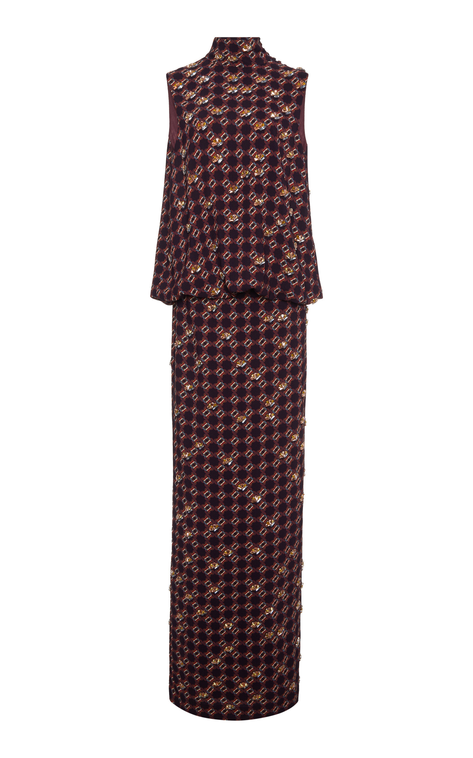 Dries Van Noten Debo Embroidered Crepe Gown