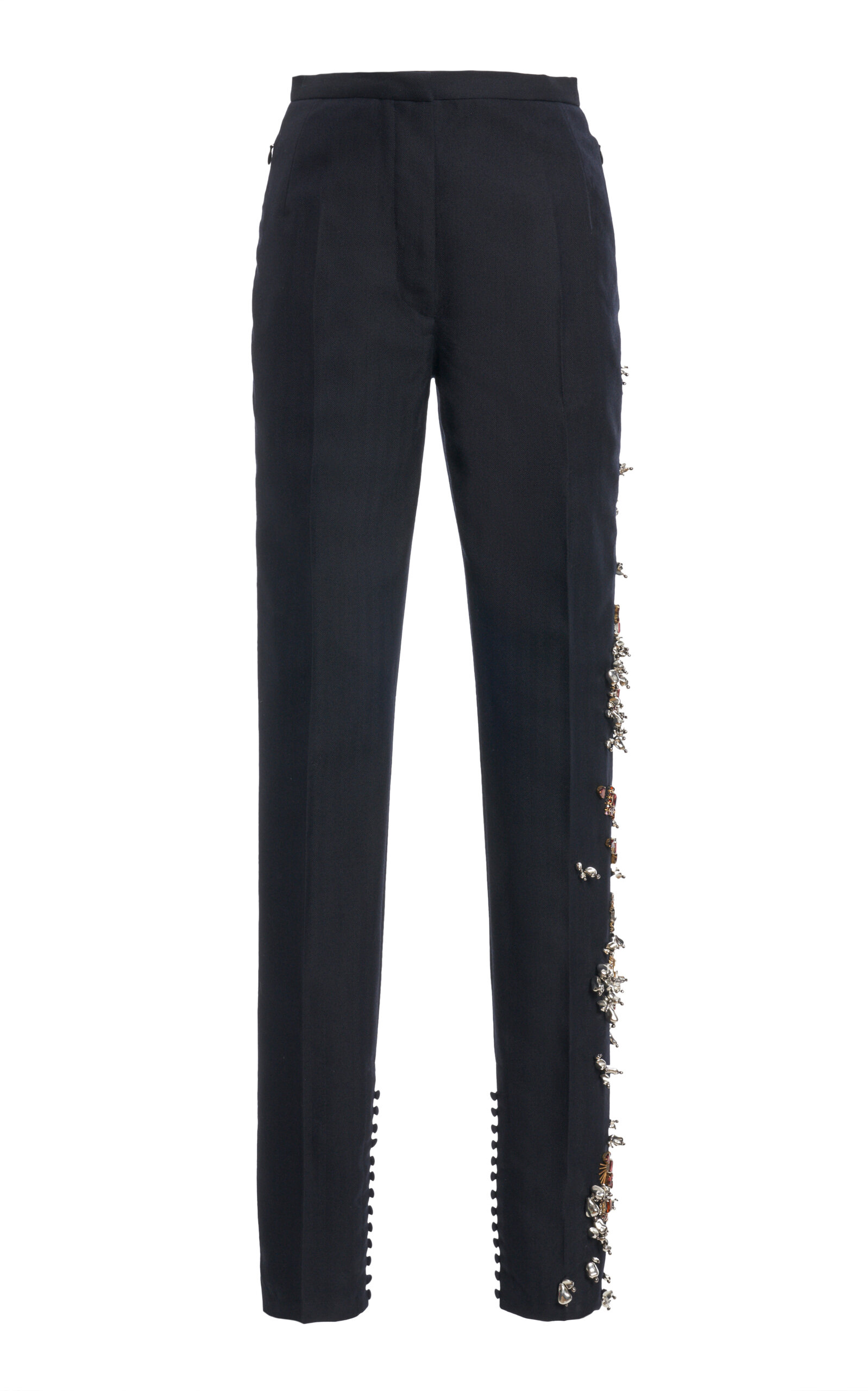 Dries Van Noten Pandoris Embellished Wool Skinny Pants
