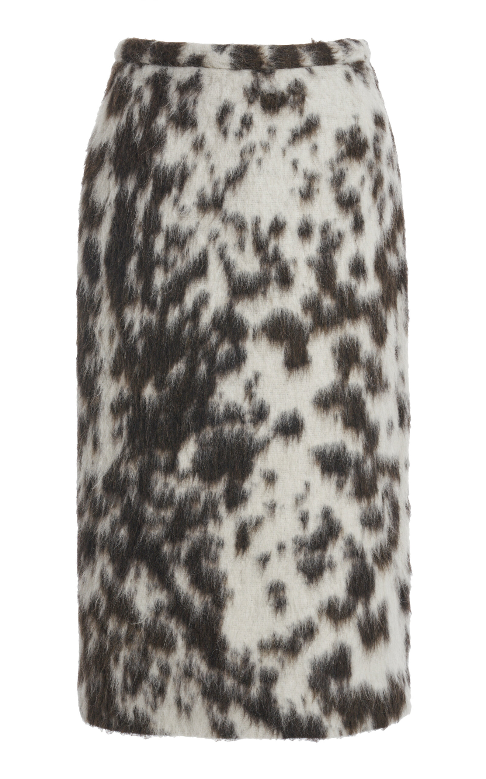 Dries Van Noten Sokna Cow-motif Jacquard Midi Skirt In Brown